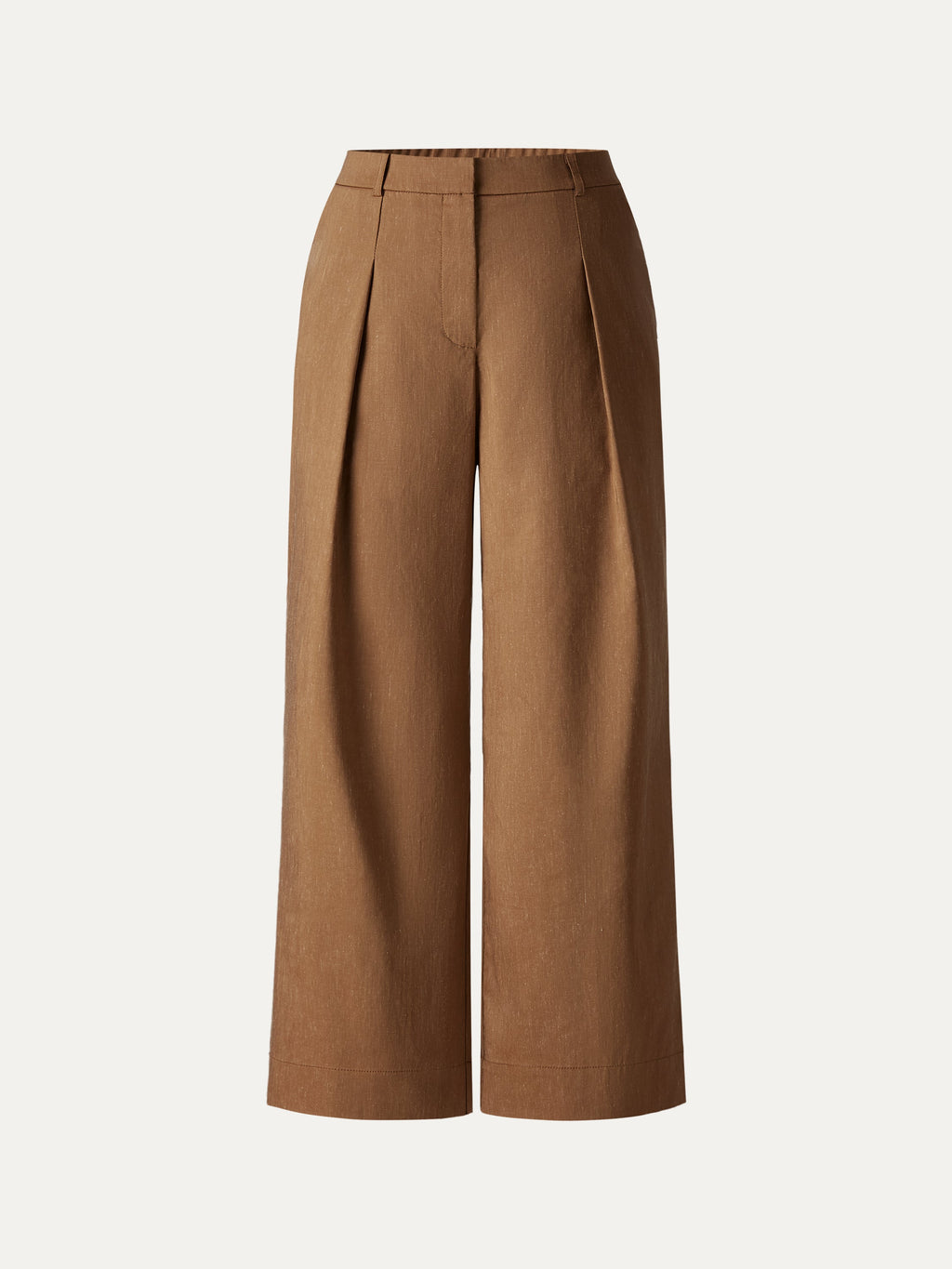 OGLmove Linen Lyocell Blend High Rise Cropped Wide Leg Pant