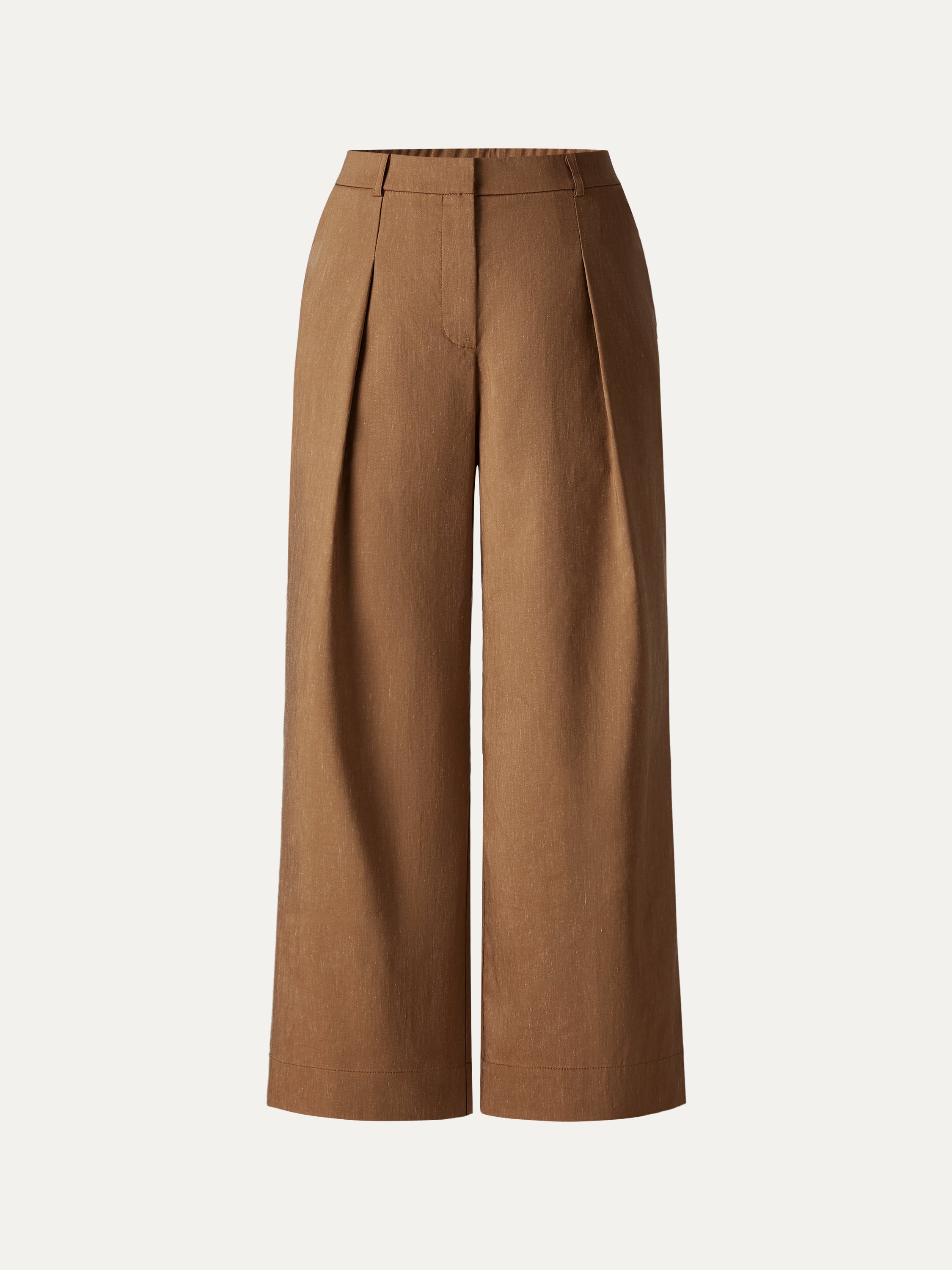 OGLmove Linen Lyocell Blend High Rise Cropped Wide Leg Pant