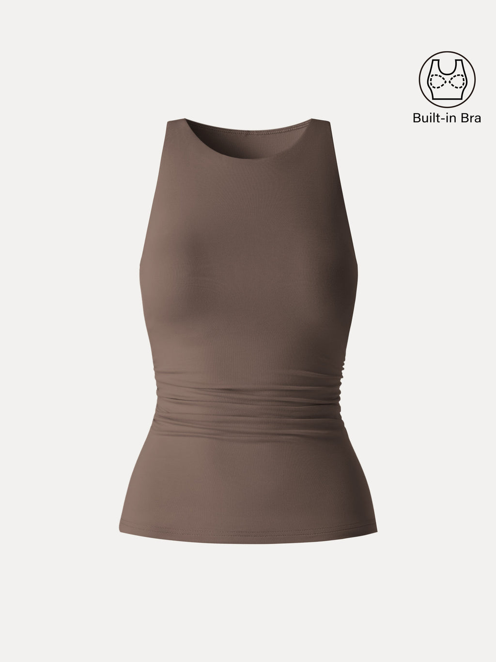 OGLmove Back Smoothing Ruched Sleeveless Bandless Bra Top