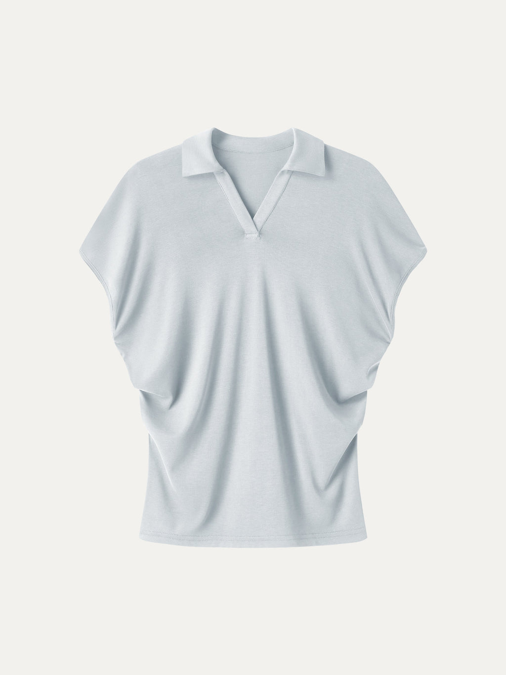 OGLmove Sandwashed Modal Polo Neck Cap Sleeve Top