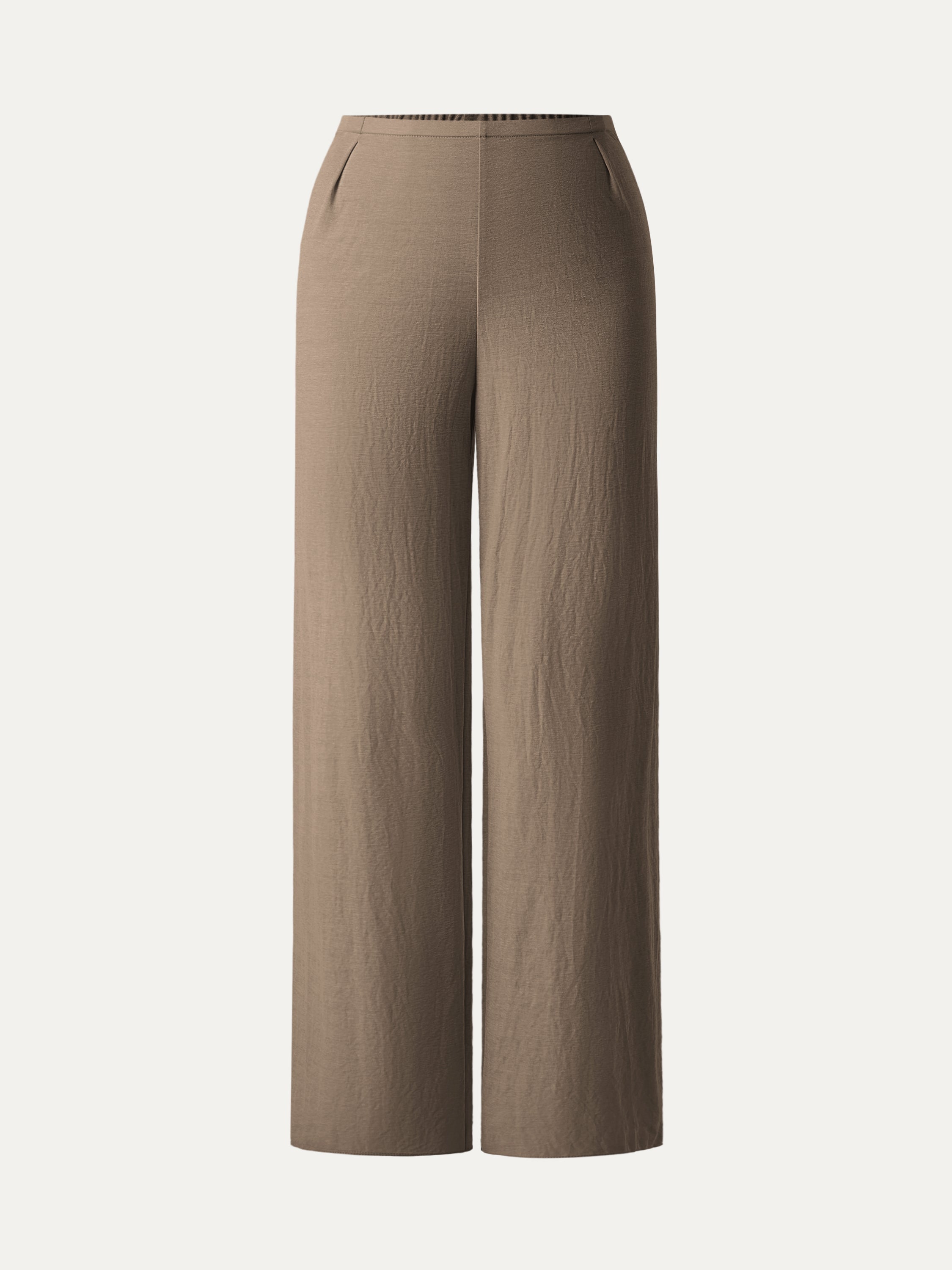 OGLmove Wrinkle-Resistant Cotton-Linen Mid Rise Straight Leg Pant