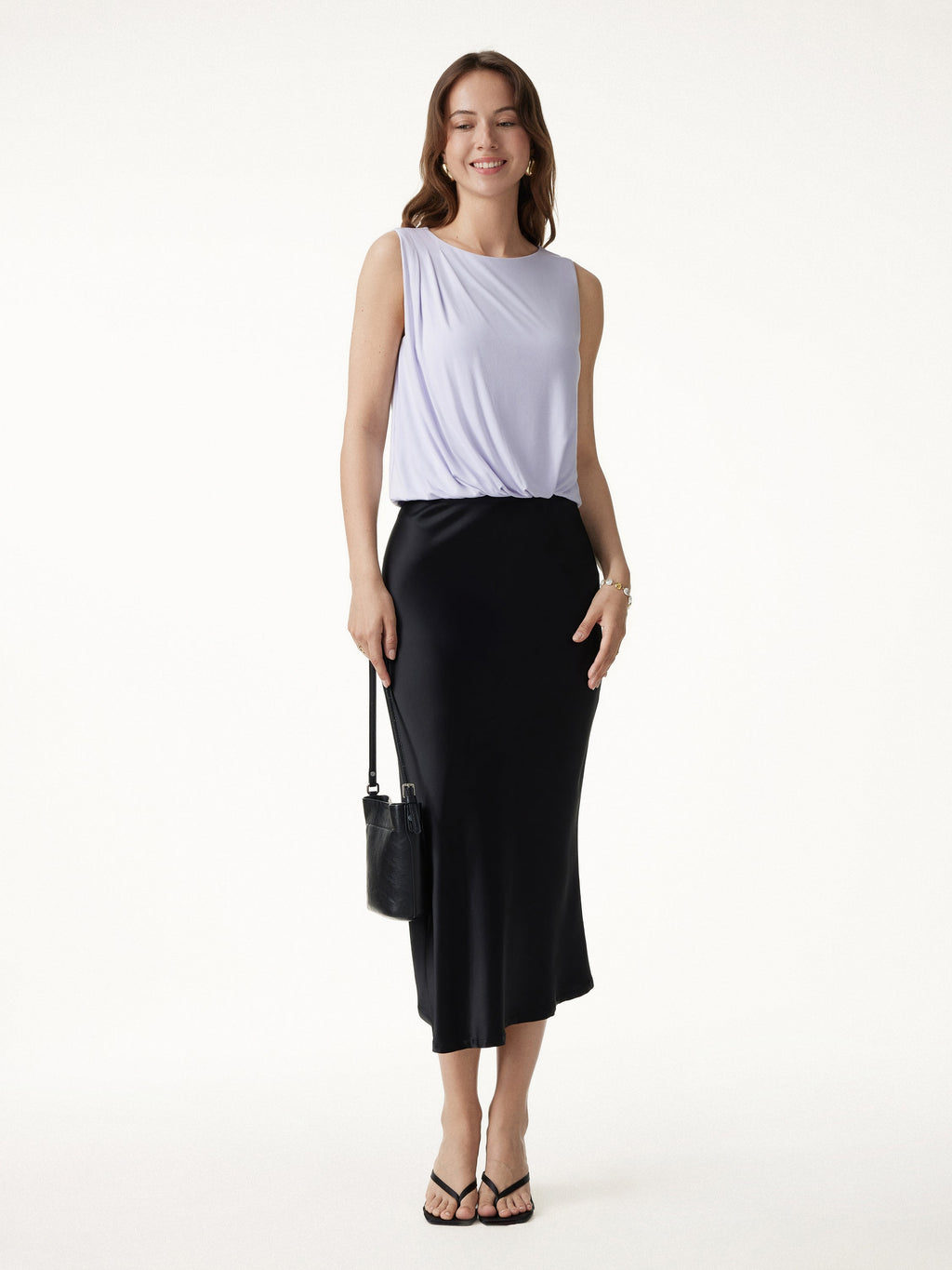 OGLmove Women's CoolTouch Boatneck Gathered Hem Cropped Top