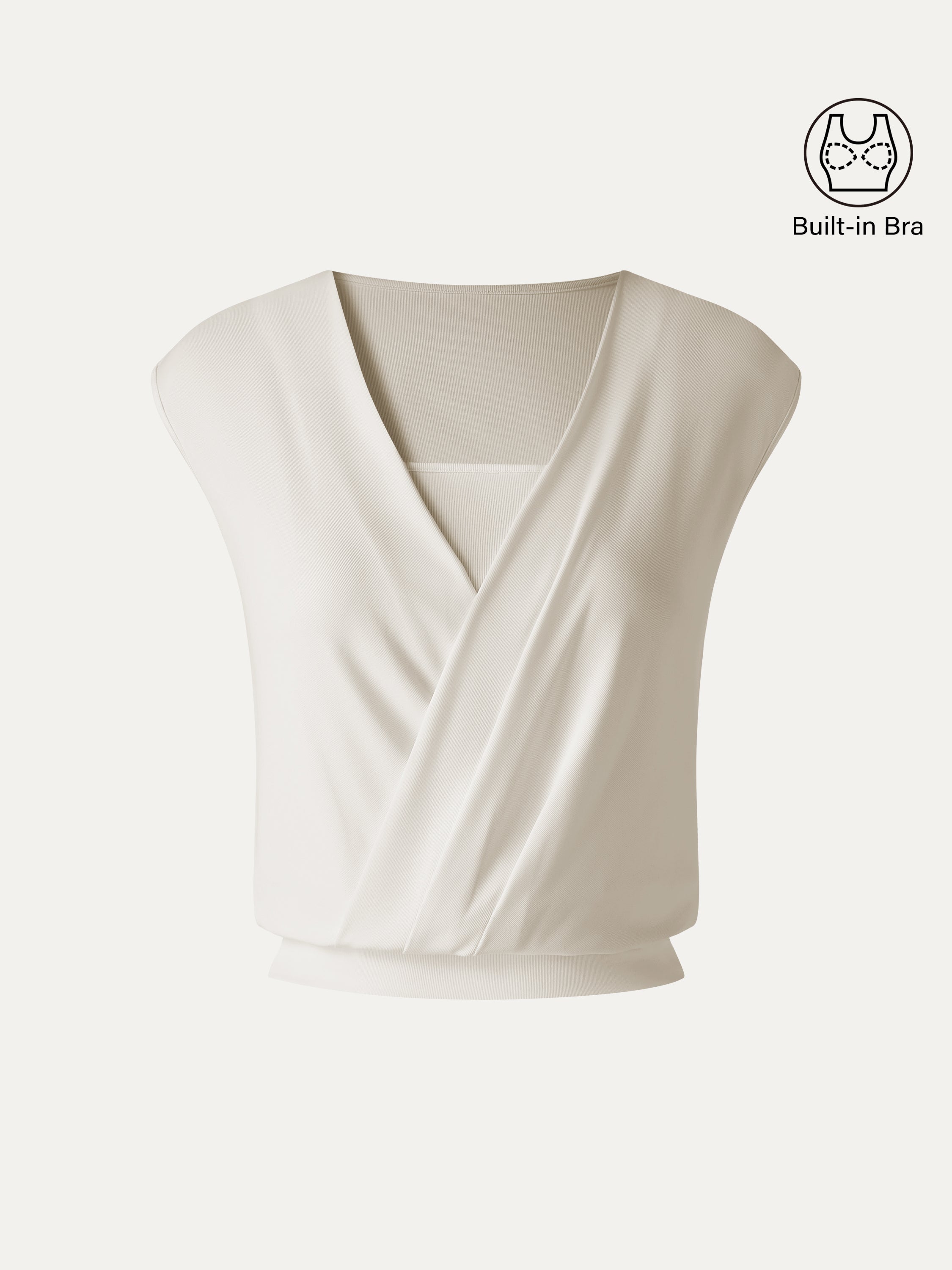 OGLmove Women's Sandwashed Modal 2-in-1 Wrap Bra Tank