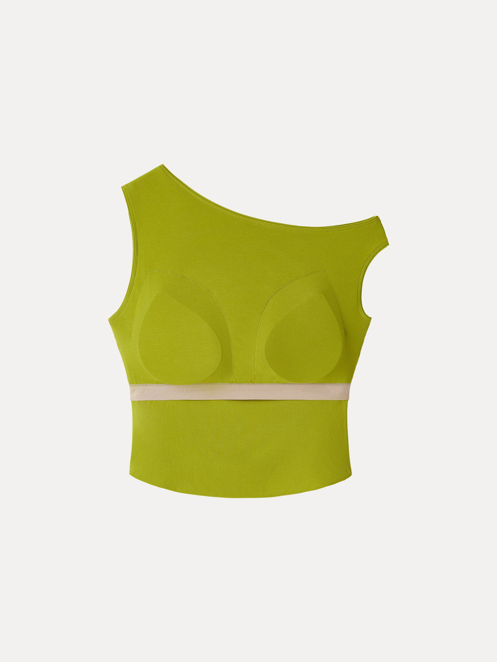 OGLmove Women's Asymmetrical Neck Cropped Ruched Bra Top