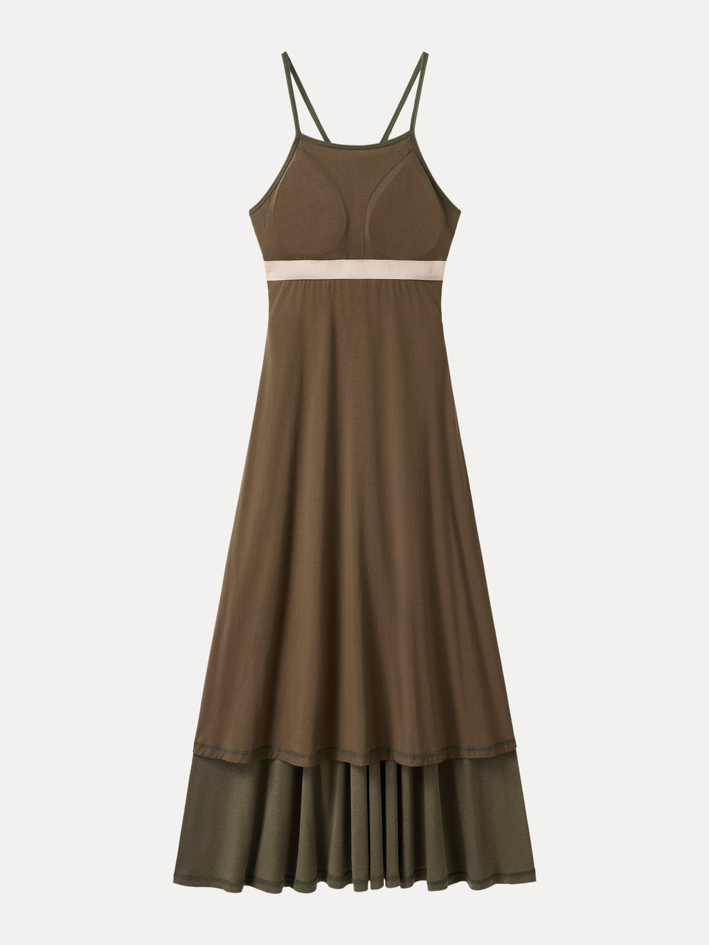 OGLmove Soft Linen Knit Spaghetti Midi Bra Dress