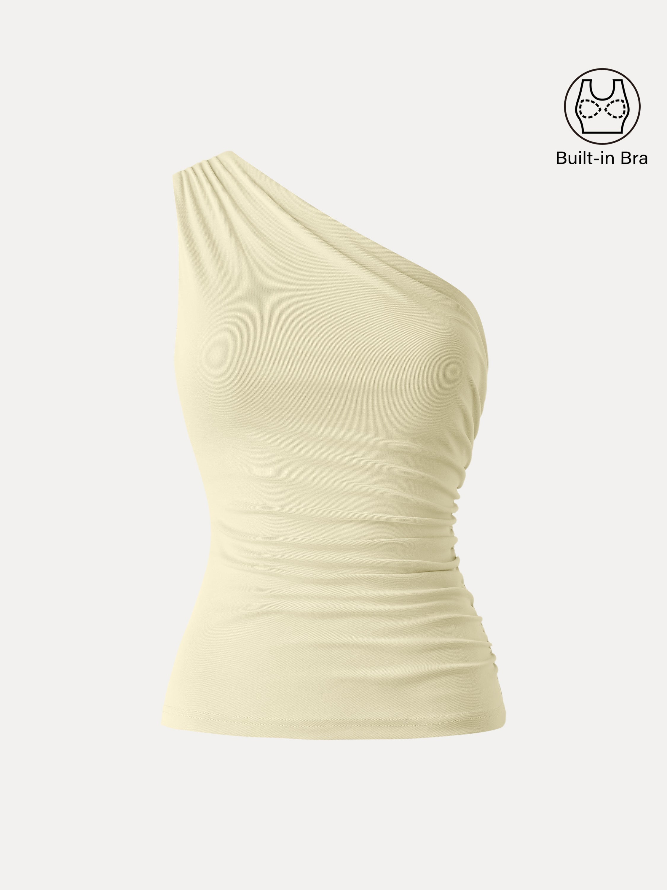 OGLmove Sandwashed One Shoulder Ruched Bra Tank