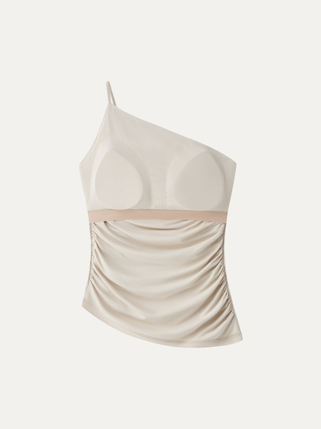 OGLmove Women's Ruched One Shoulder Asymmetrical Bra Top