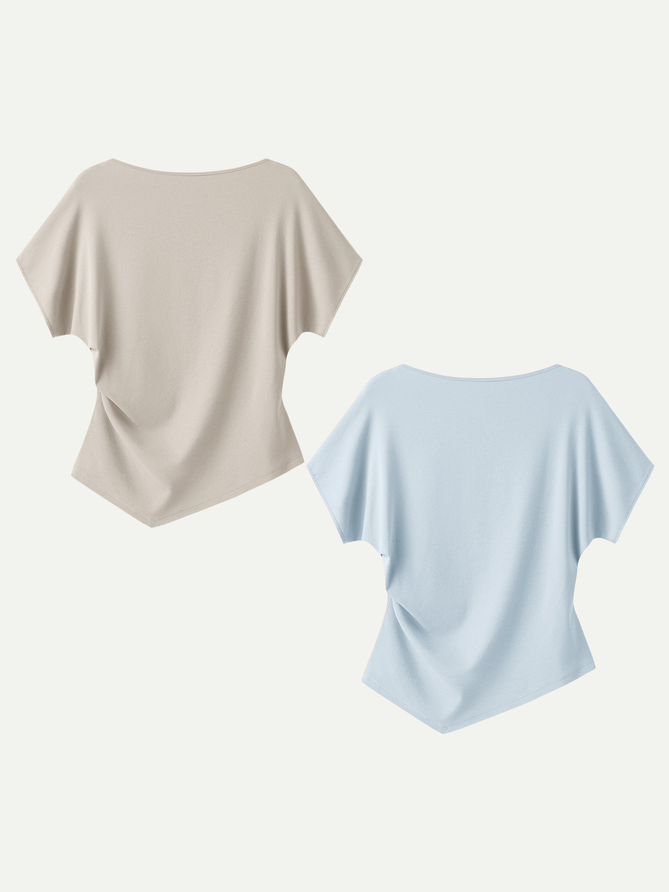OGLmove Cotton Lyocell Boatneck Angled Summer Tee