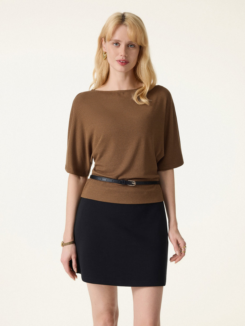 OGLmove Soft Ribbed Boatneck Relaxed Top