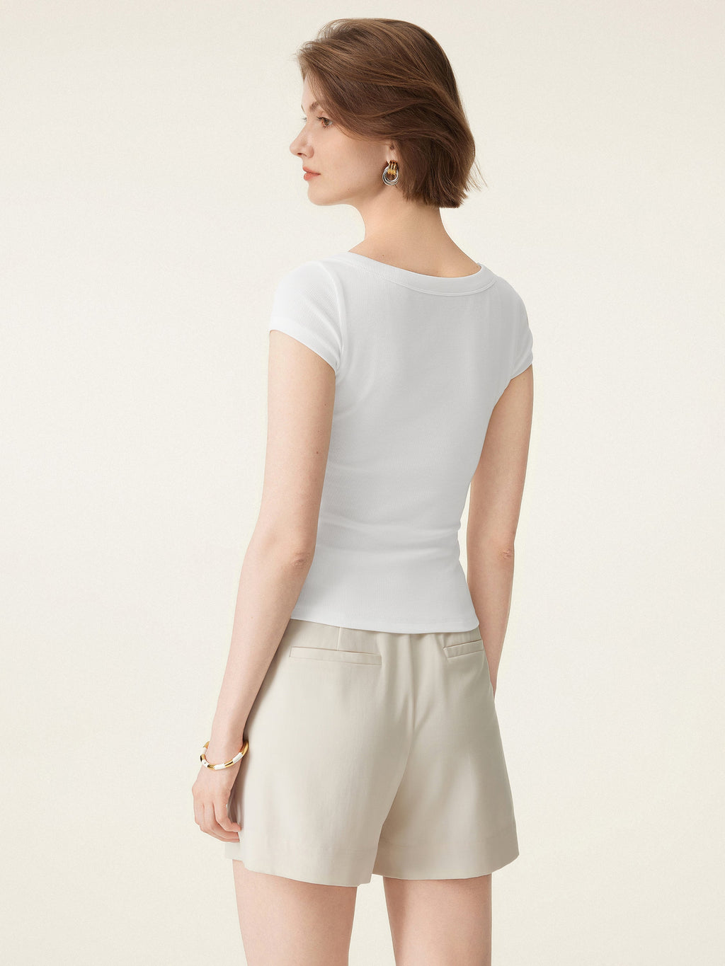 OGLmove Women's Square Neck Cap Sleeve Bra Top