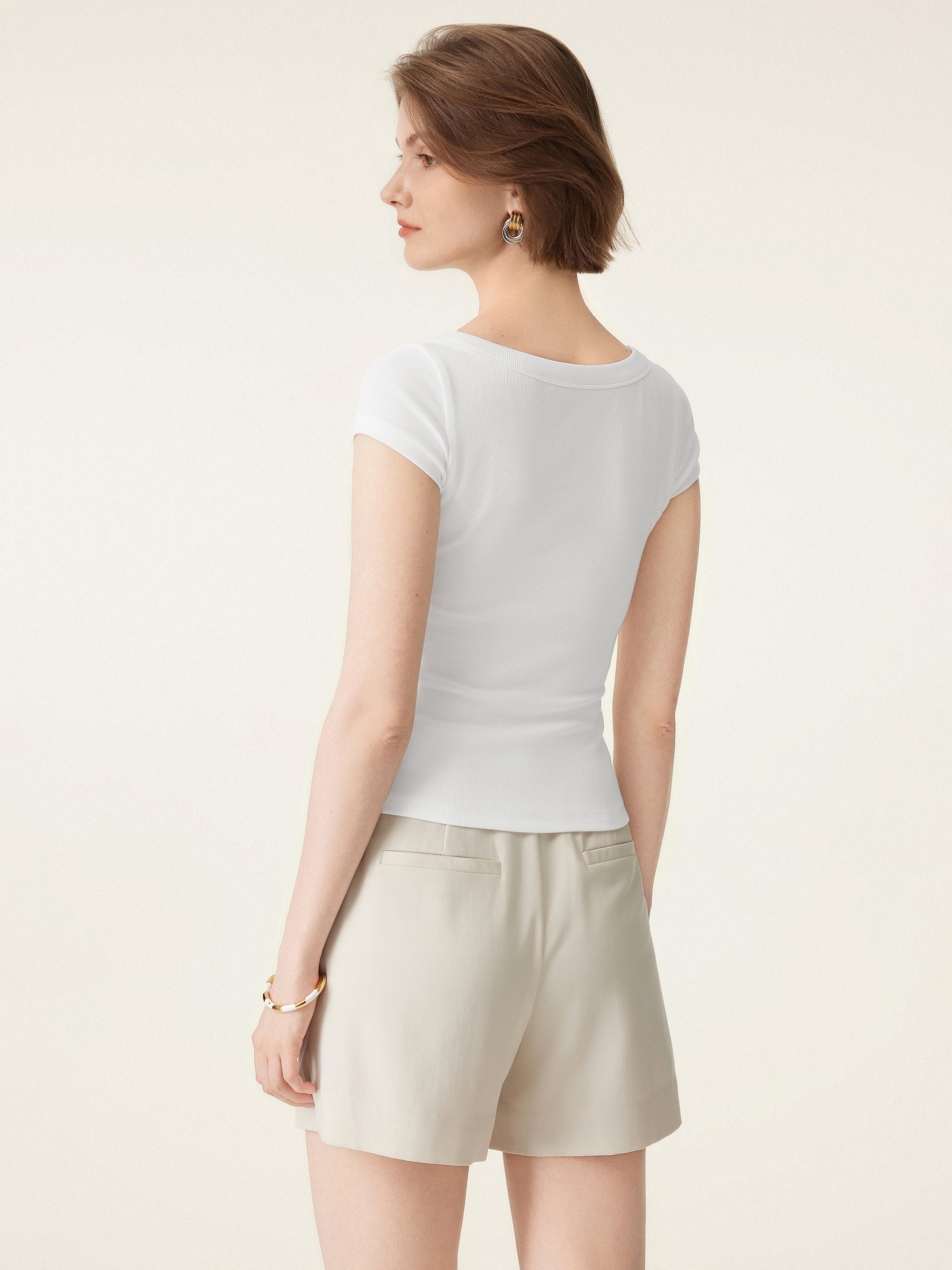 OGLmove Women's Square Neck Cap Sleeve Bra Top