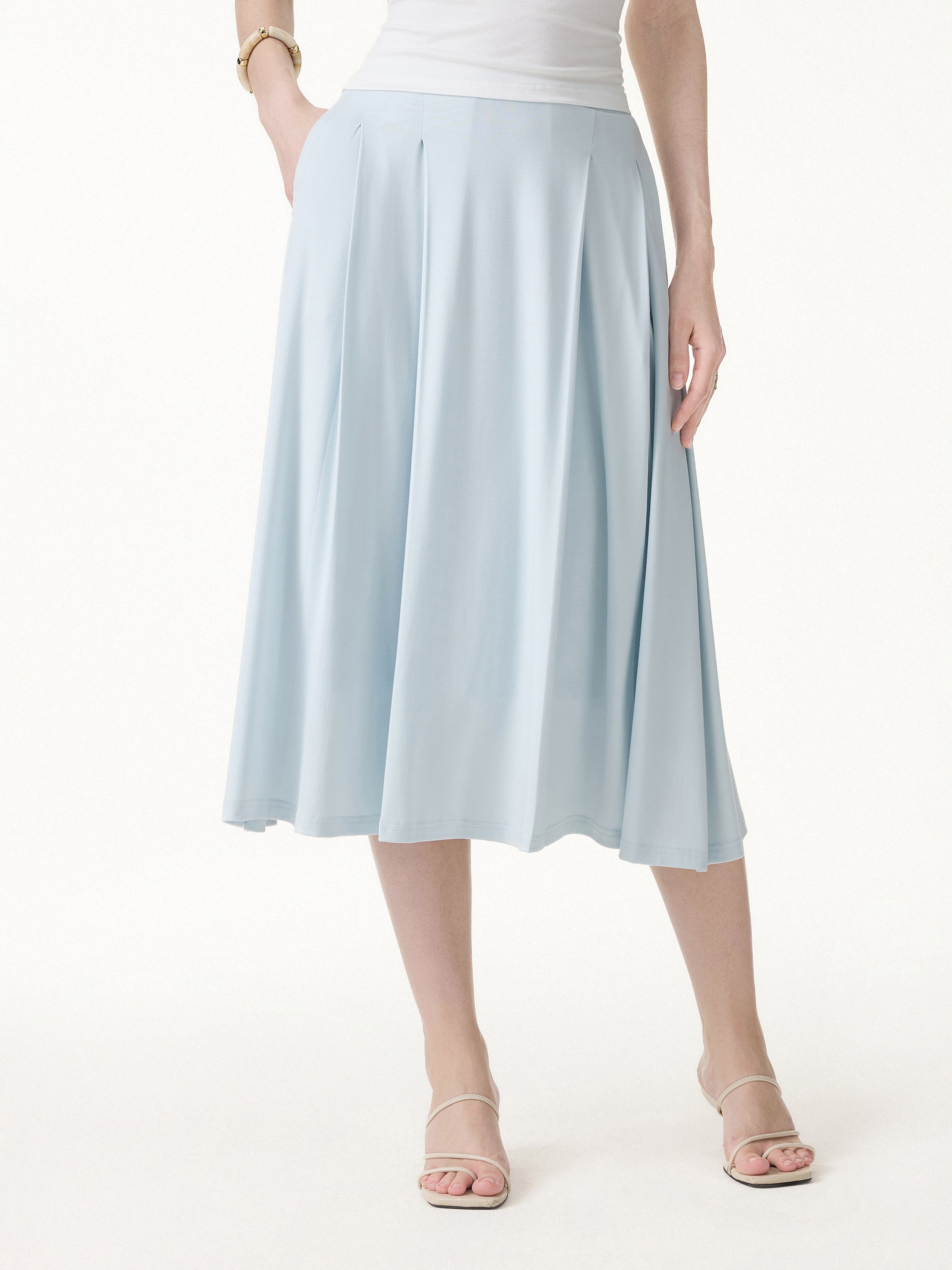 OGLmove CoolTouch Circle Flare Midi Skirt with Pockets