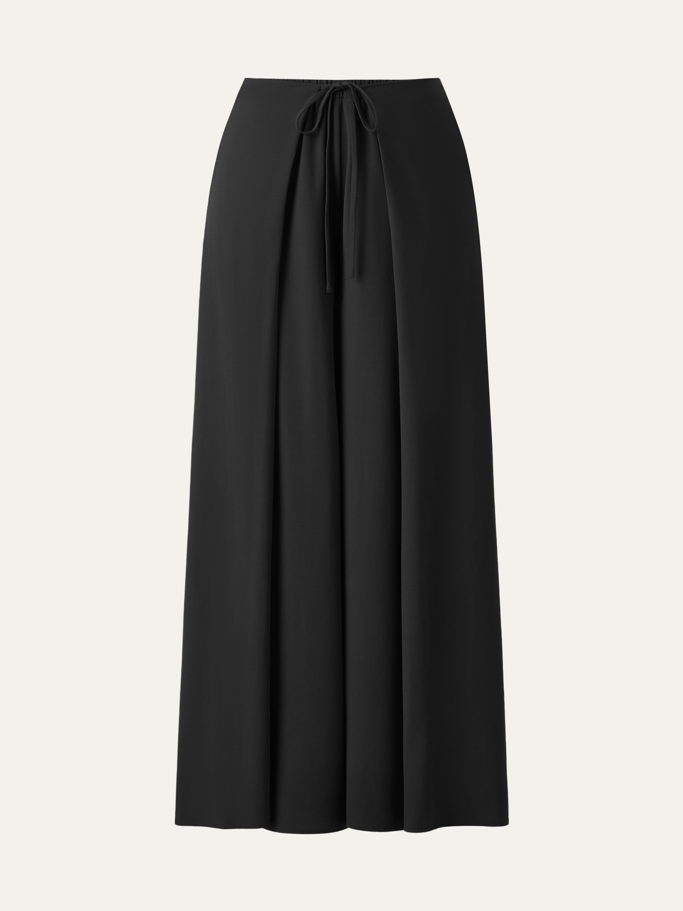 OGLmove Bamboo Ponte Wrap-tie Palazzo Pant with Pockets