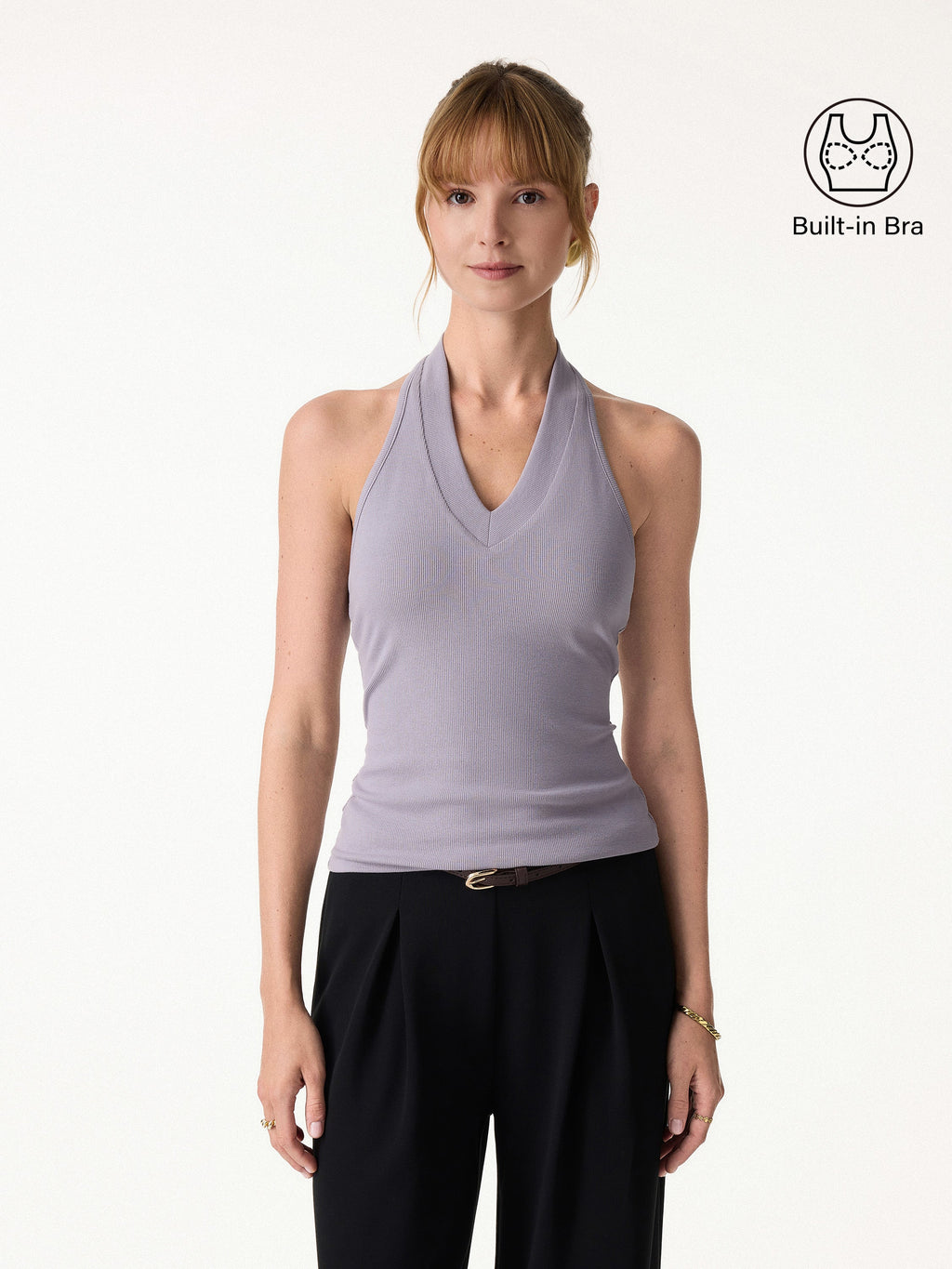 OGLmove Plantive Halter Neck Open Back Bra Tank