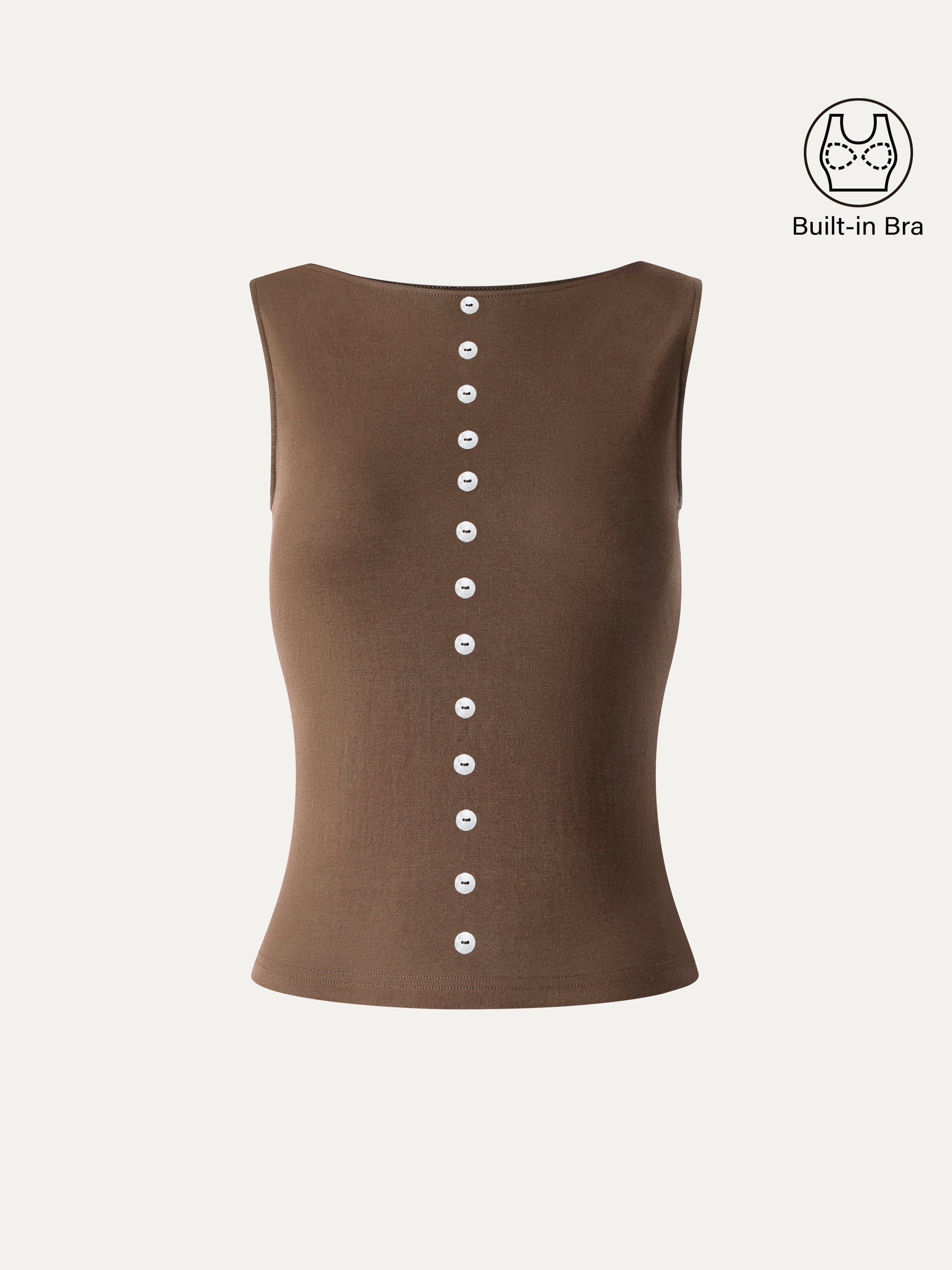 OGLmove Cotton-Linen Boatneck Cropped Bra Top
