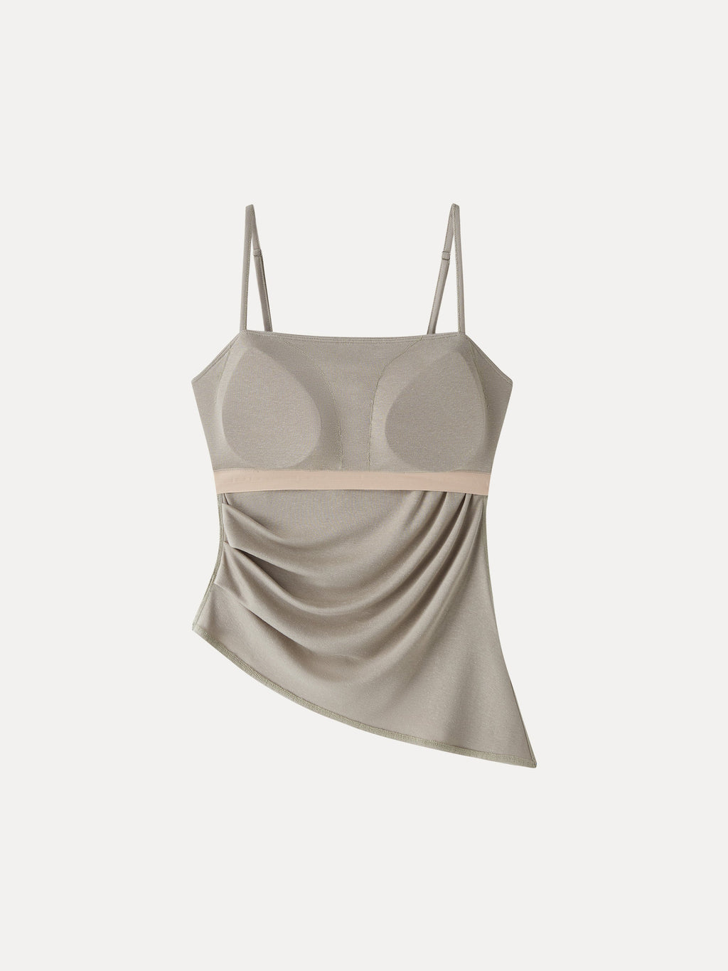 OGLmove Square Neck Spaghetti Bra Top with Side Slit