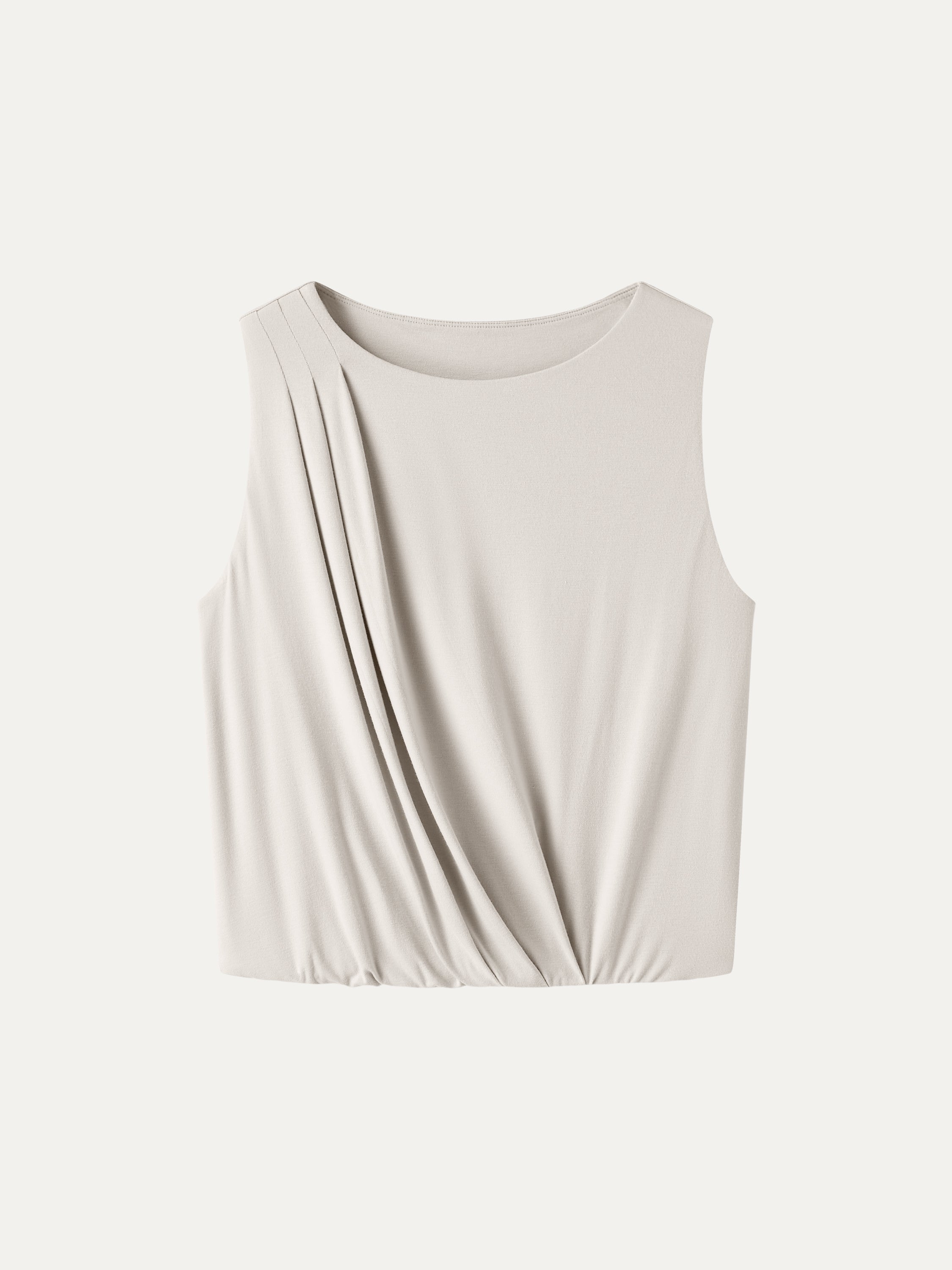 OGLmove Women's CoolTouch Boatneck Gathered Hem Cropped Top