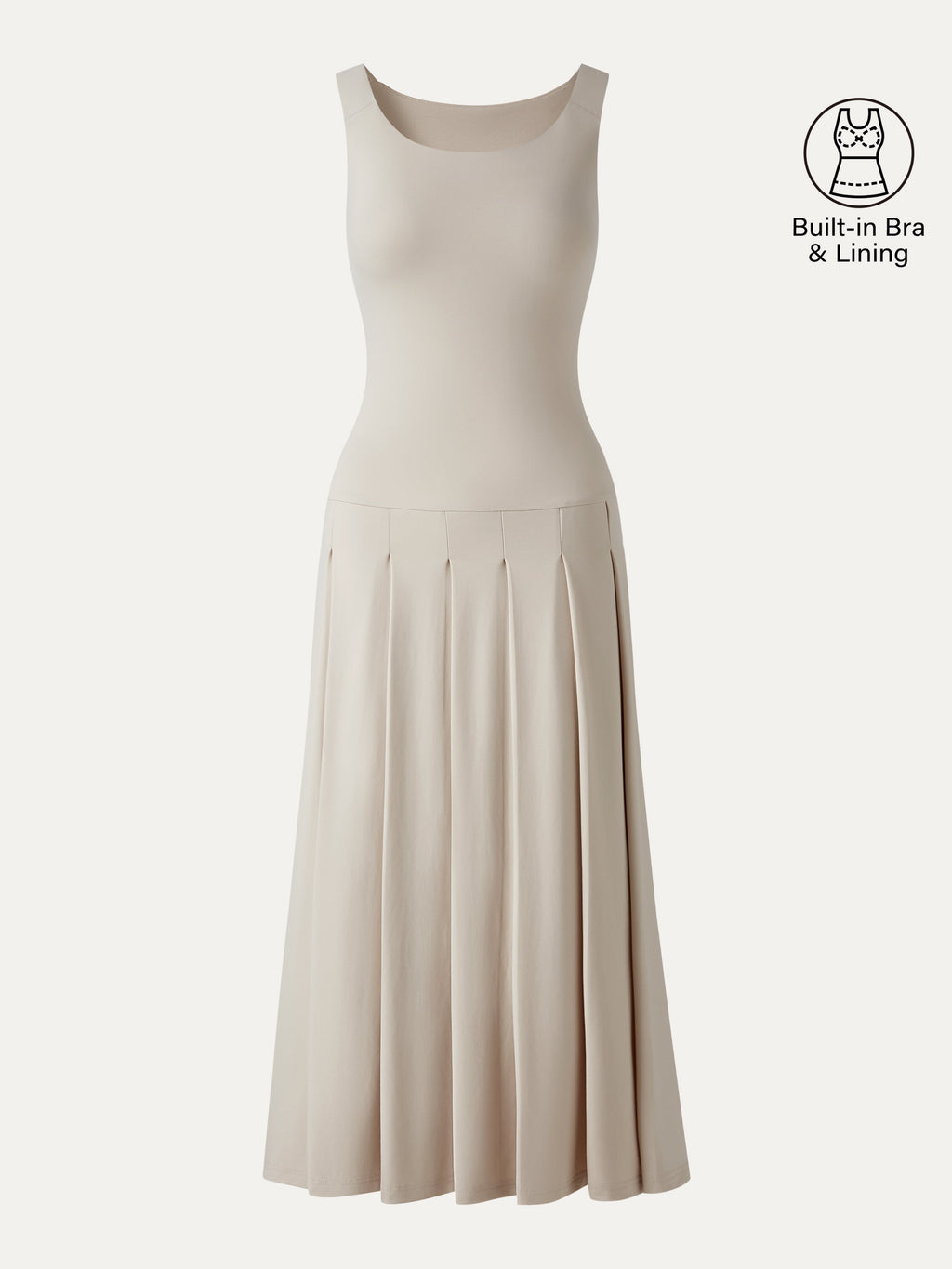 OGLmove CoolTouch Multi-Wear Pleated Midi Bra Dress