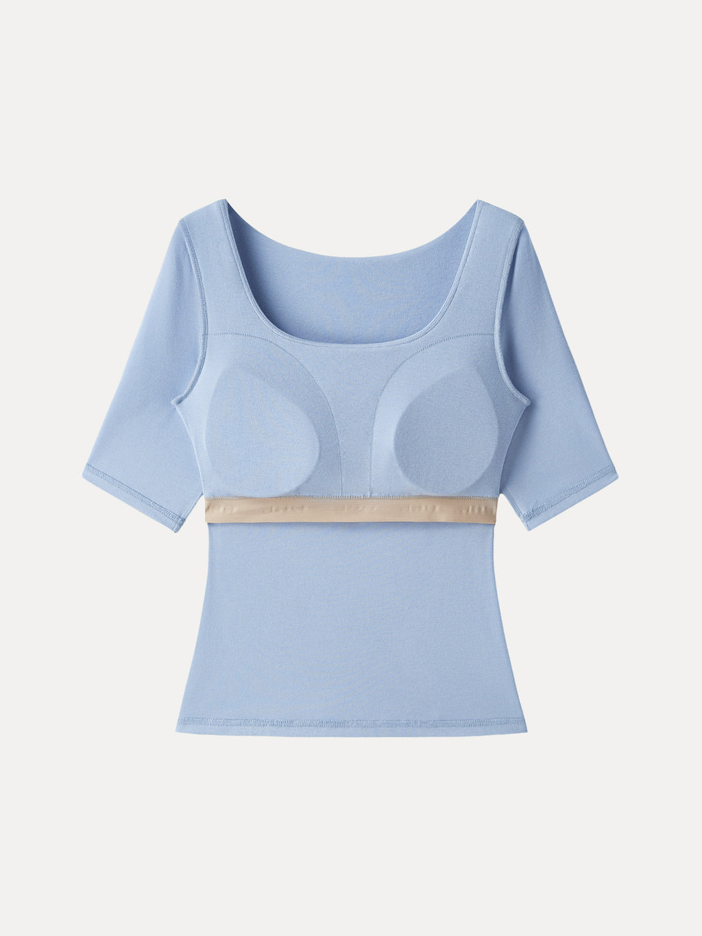 OGLmove Women's Square Neck Elbow Length Sleeve Bra Top