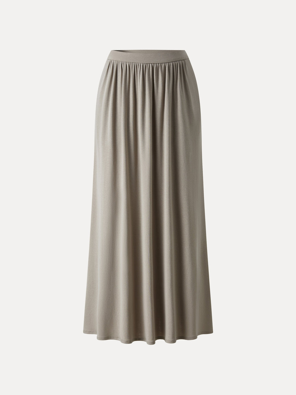 OGLmove Soft Linen Knit Gathered A-Line Maxi Skirt with Pockets