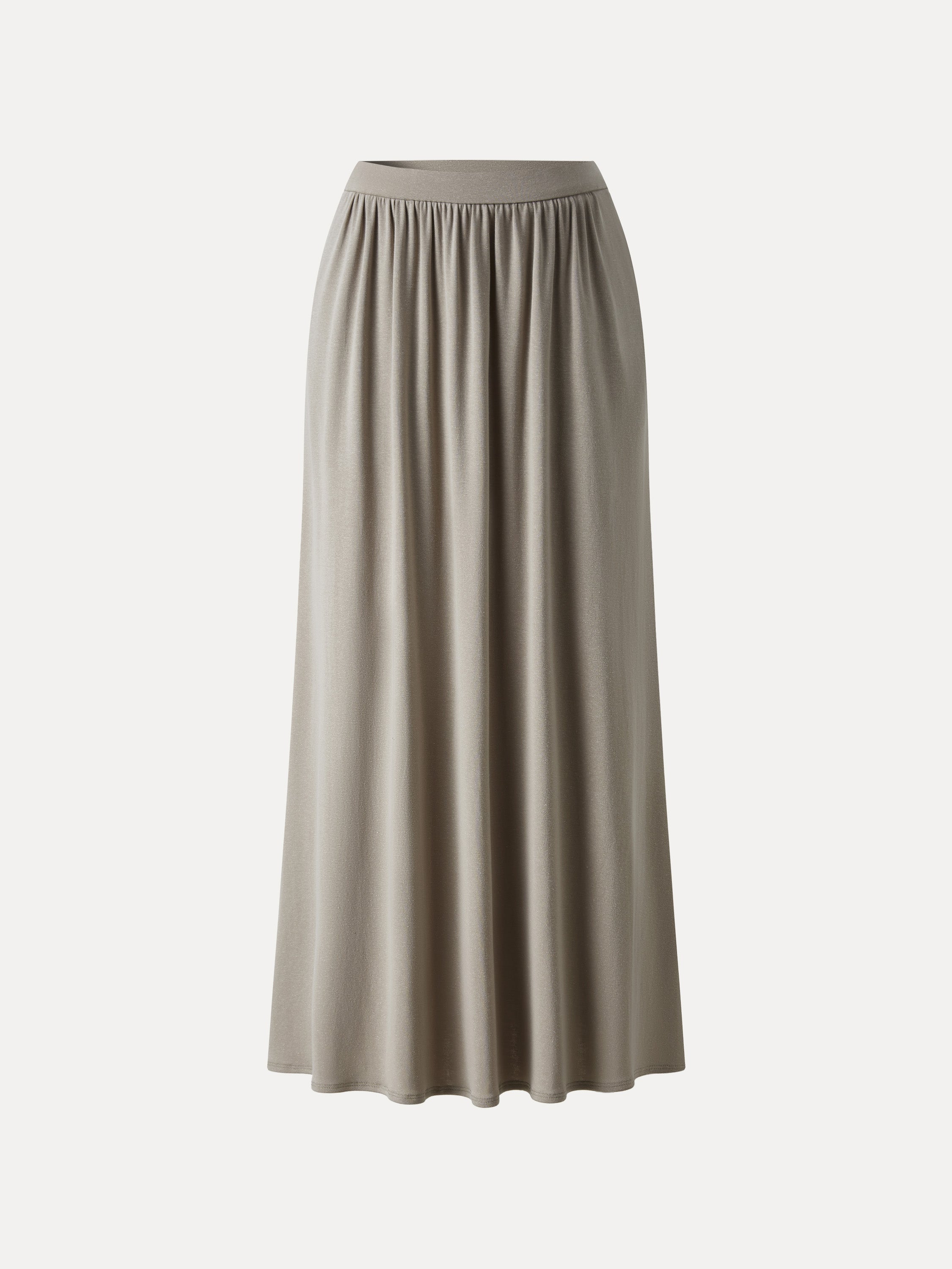 OGLmove Soft Linen Knit Gathered A-Line Maxi Skirt with Pockets
