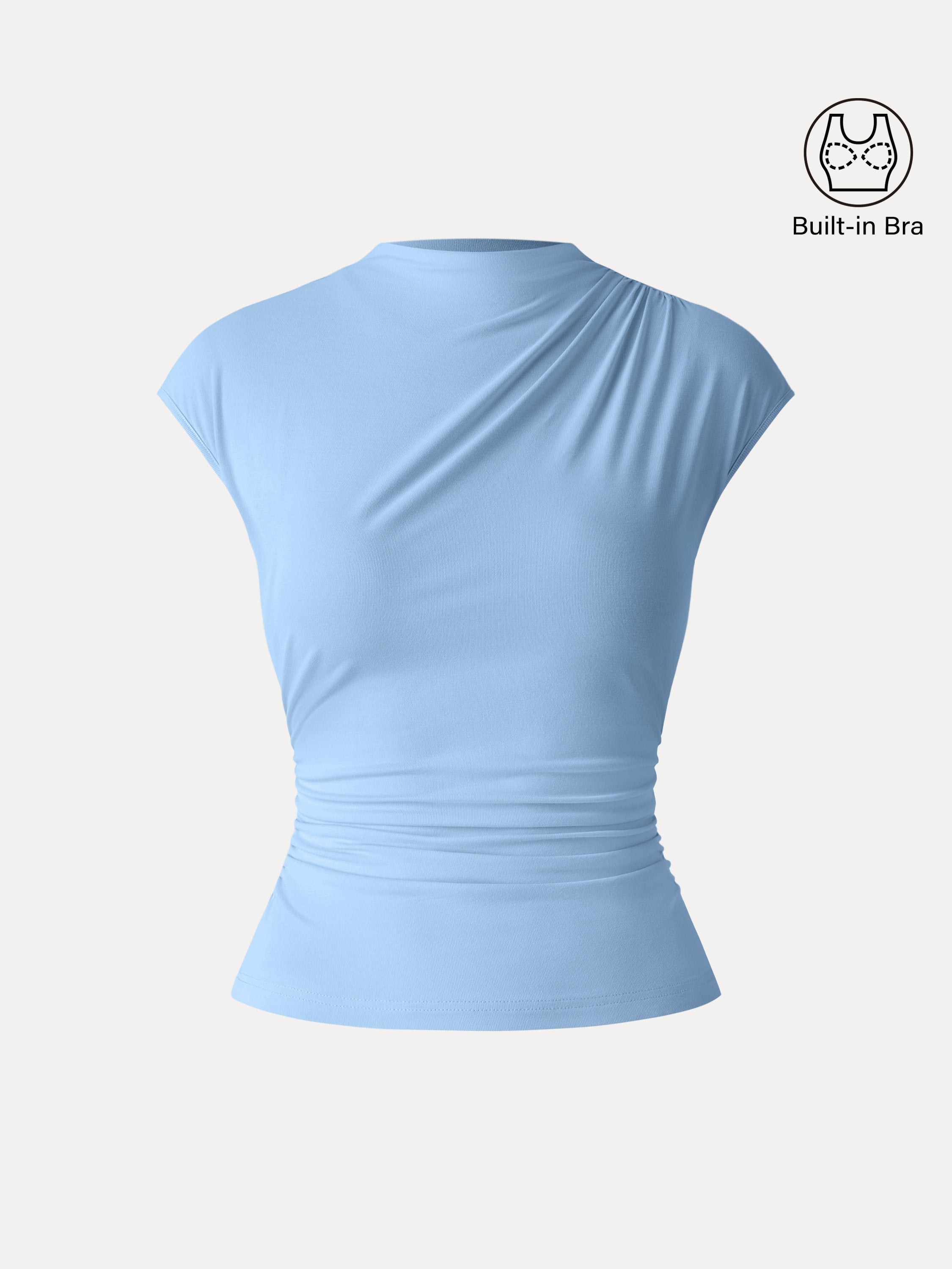 OGLmove Mockneck Ruched Cropped Bra Top