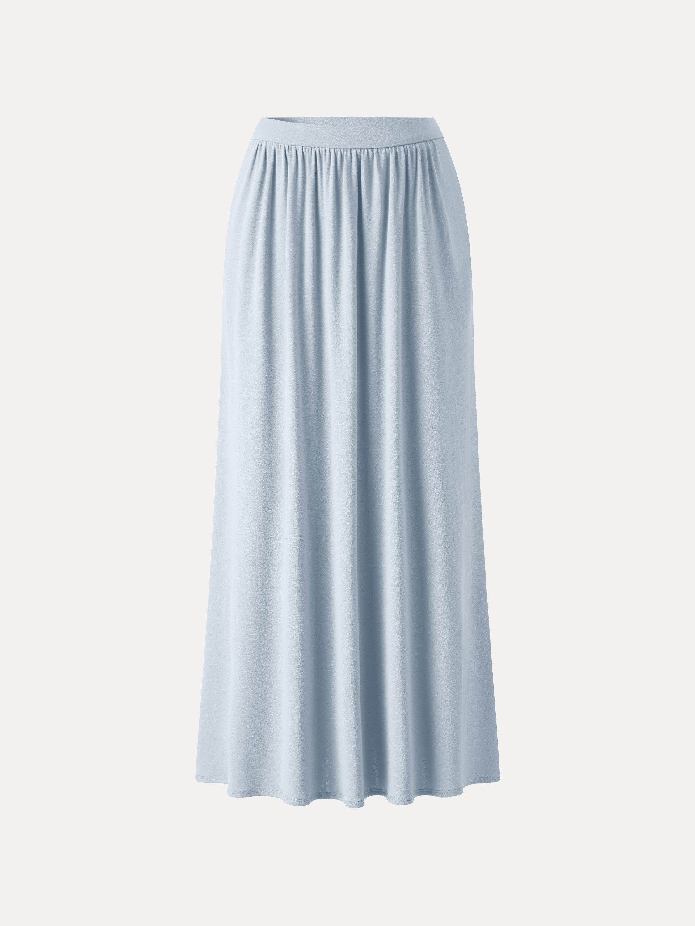 OGLmove Soft Linen Knit Gathered A-Line Maxi Skirt with Pockets