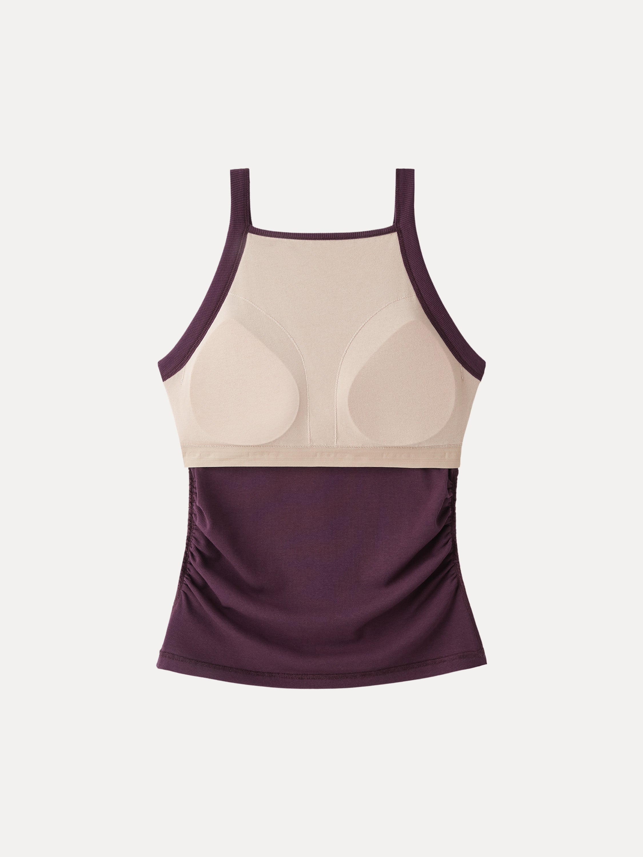 OGLmove Square Neck Ruched Rib Bra Tank