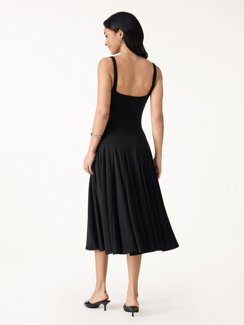 OGLmove Women's Square Neck Sleeveless Midi Bra Dress