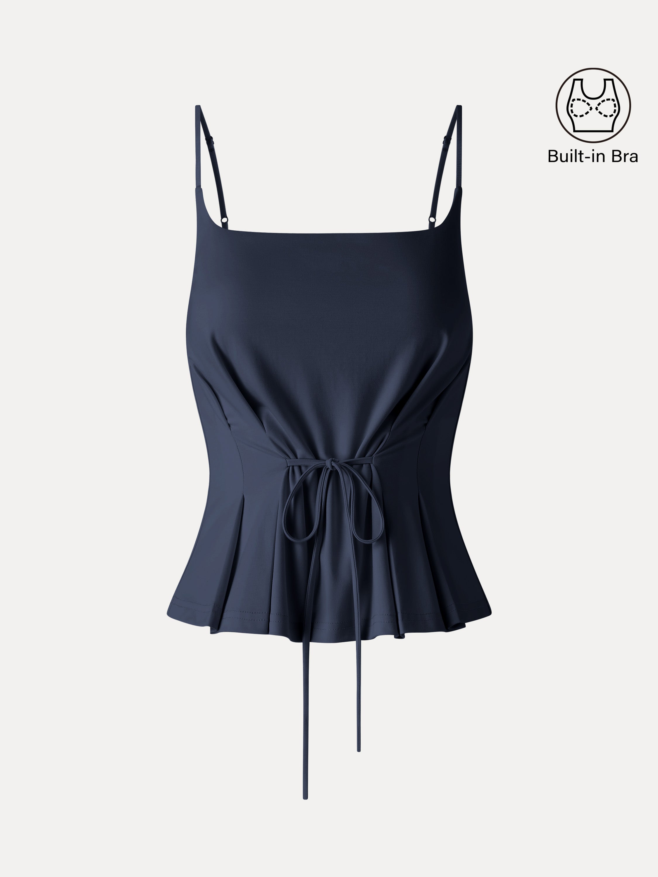 OGLmove Women's Ponte Pleated Spaghetti Brami