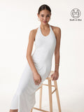 OGLmove Women's Ponte Halter Neck Open Back Bra Dress