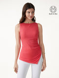 OGLmove Boatneck Ruched Asymmetrical Bra Top