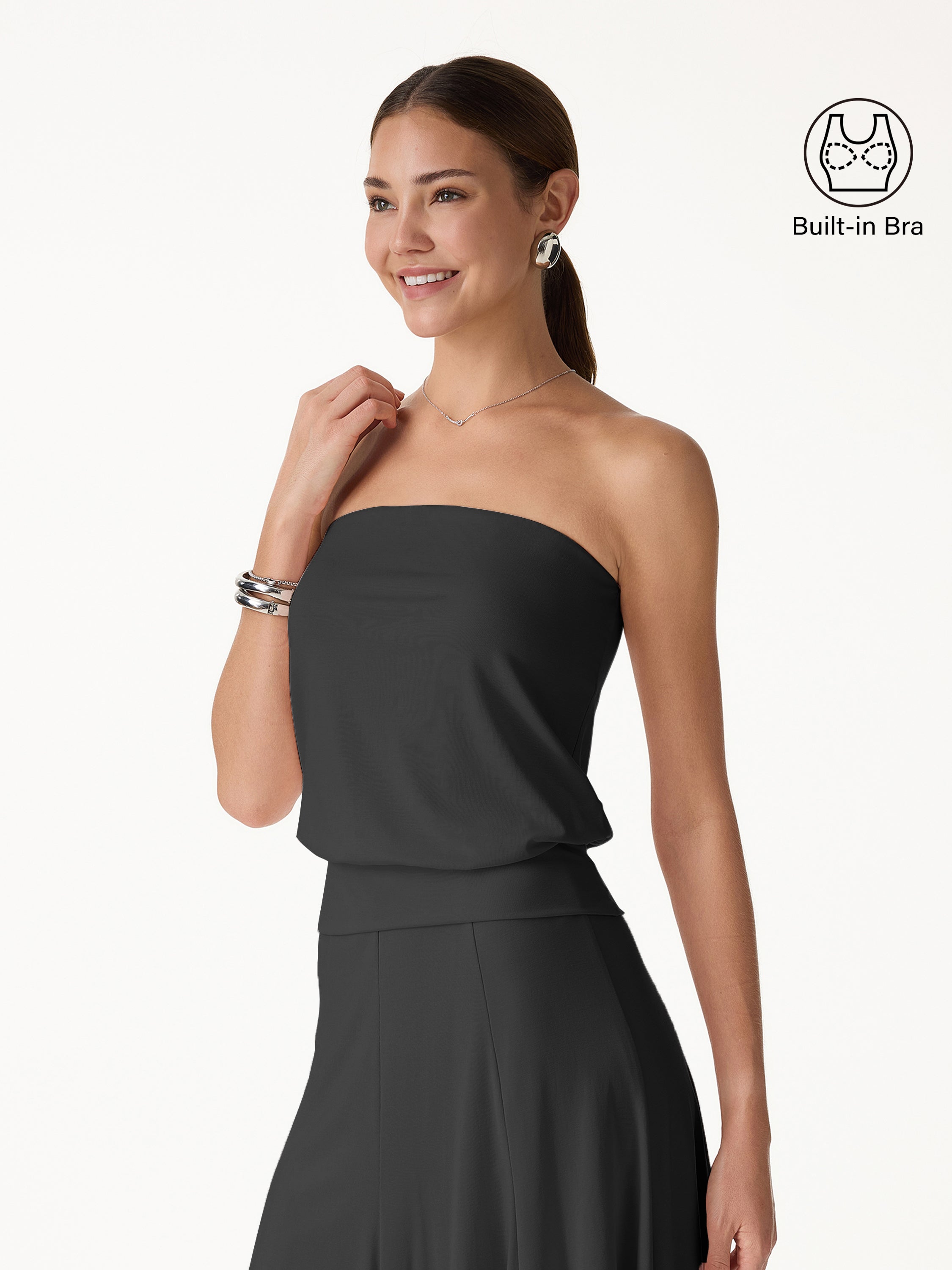 OGLmove Lyocell Bandeau Banded Hem Bra Top
