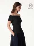 OGLmove Women's Cotton Lyocell Non-Slip Off-the-Shoulder Bra Top