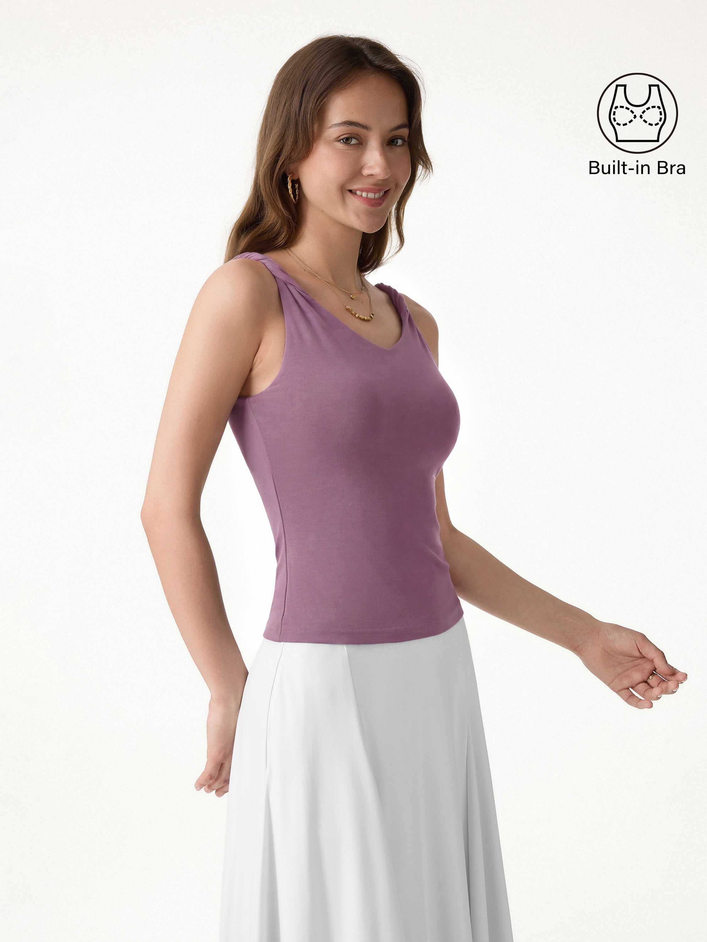 OGLmove Women's CoolTouch Twisted Strap V-Neck Bra Tank