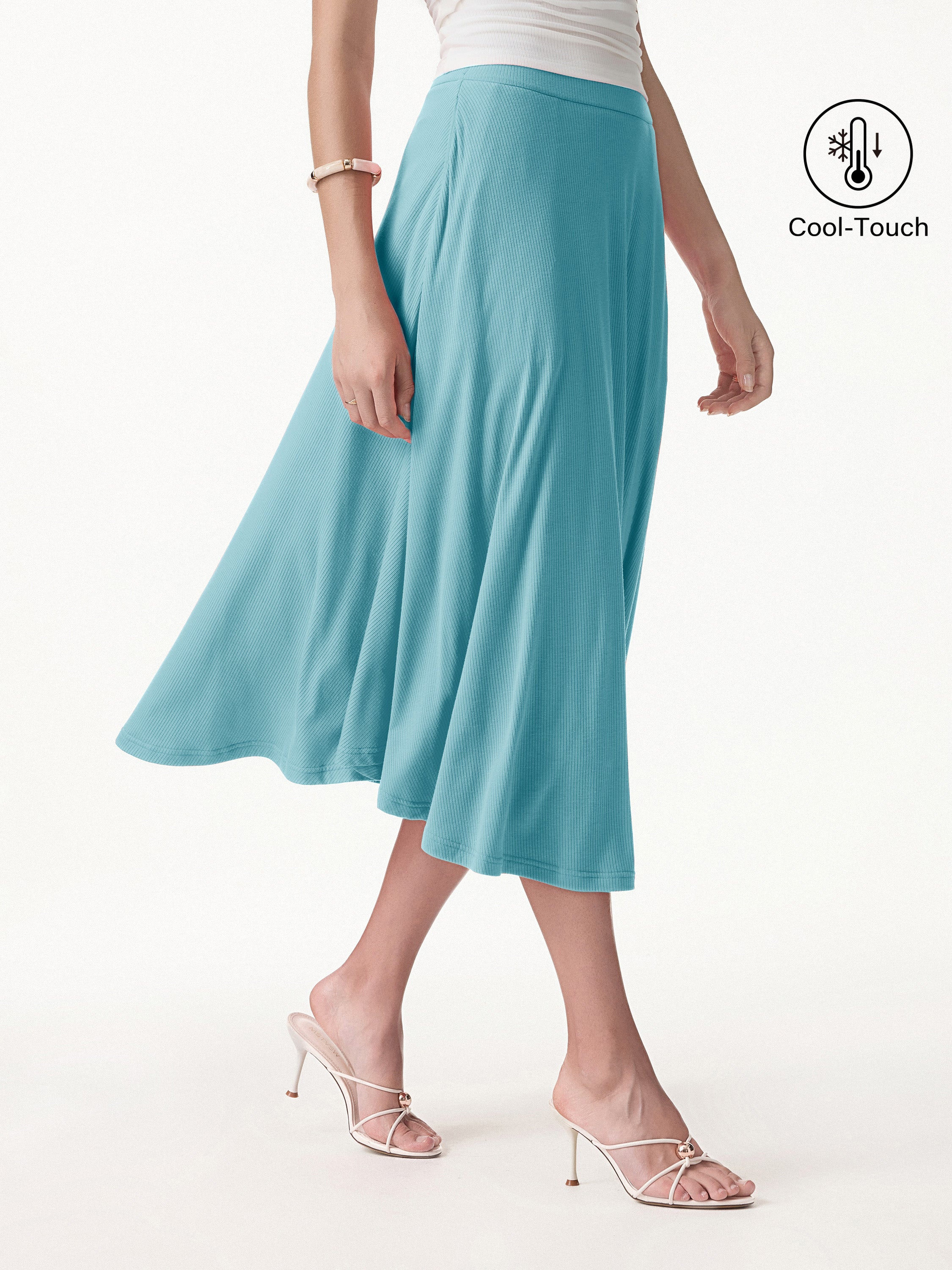 OGLmove CoolTouch Midi Circle Flare Skirt with Pockets