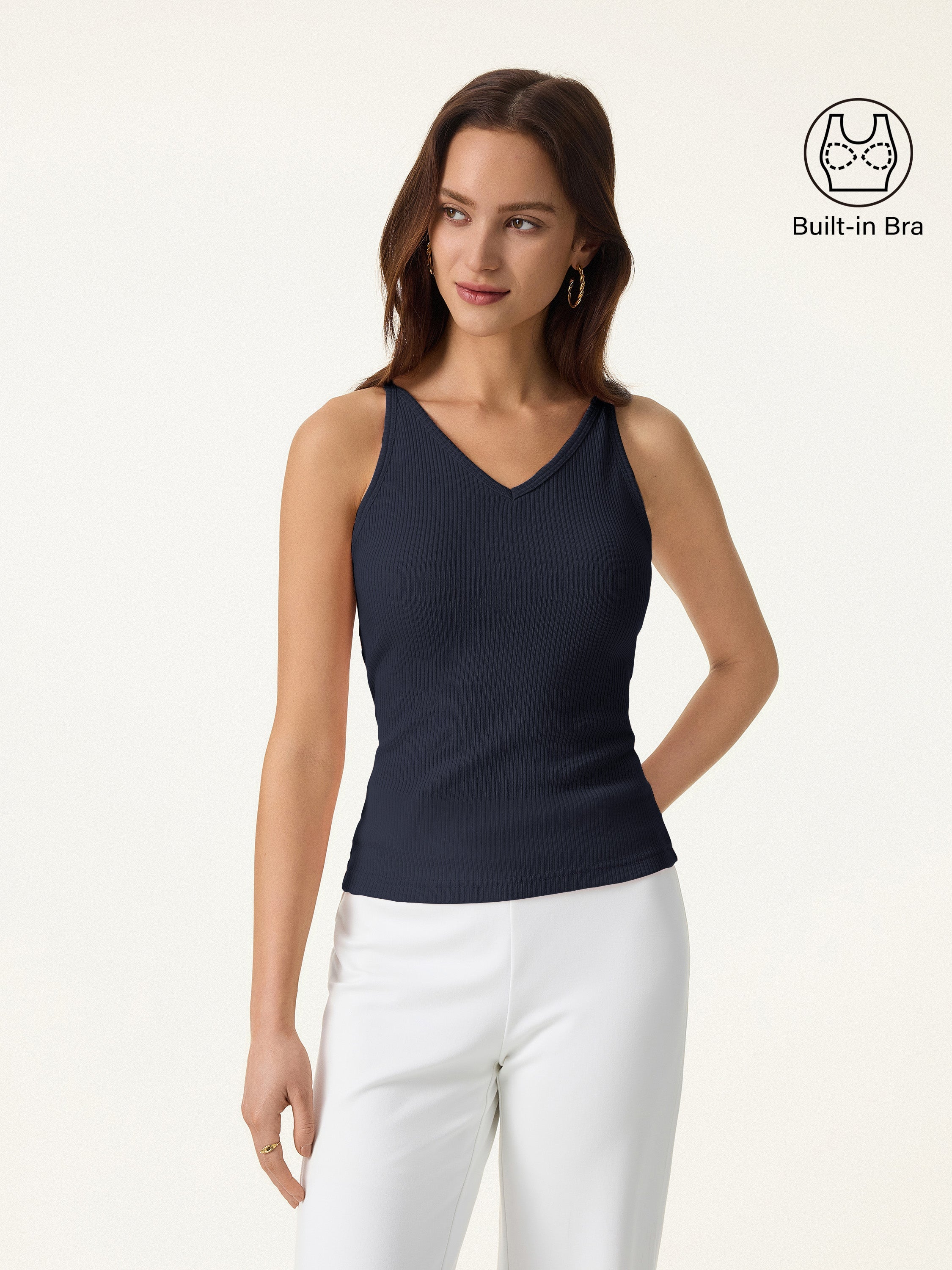 OGLmove Women's V-Neck Spaghetti Bra Tank