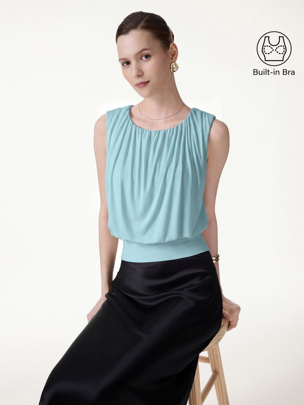 OGLmove Women's Gathered Sleeveless Bra Top