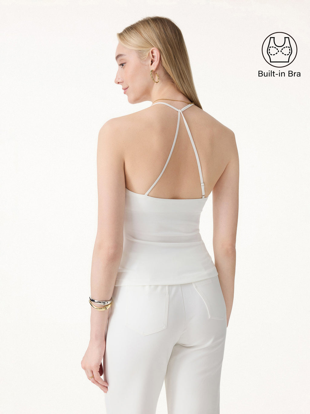 OGLmove Women's Square Neck Spaghetti Bra Tank