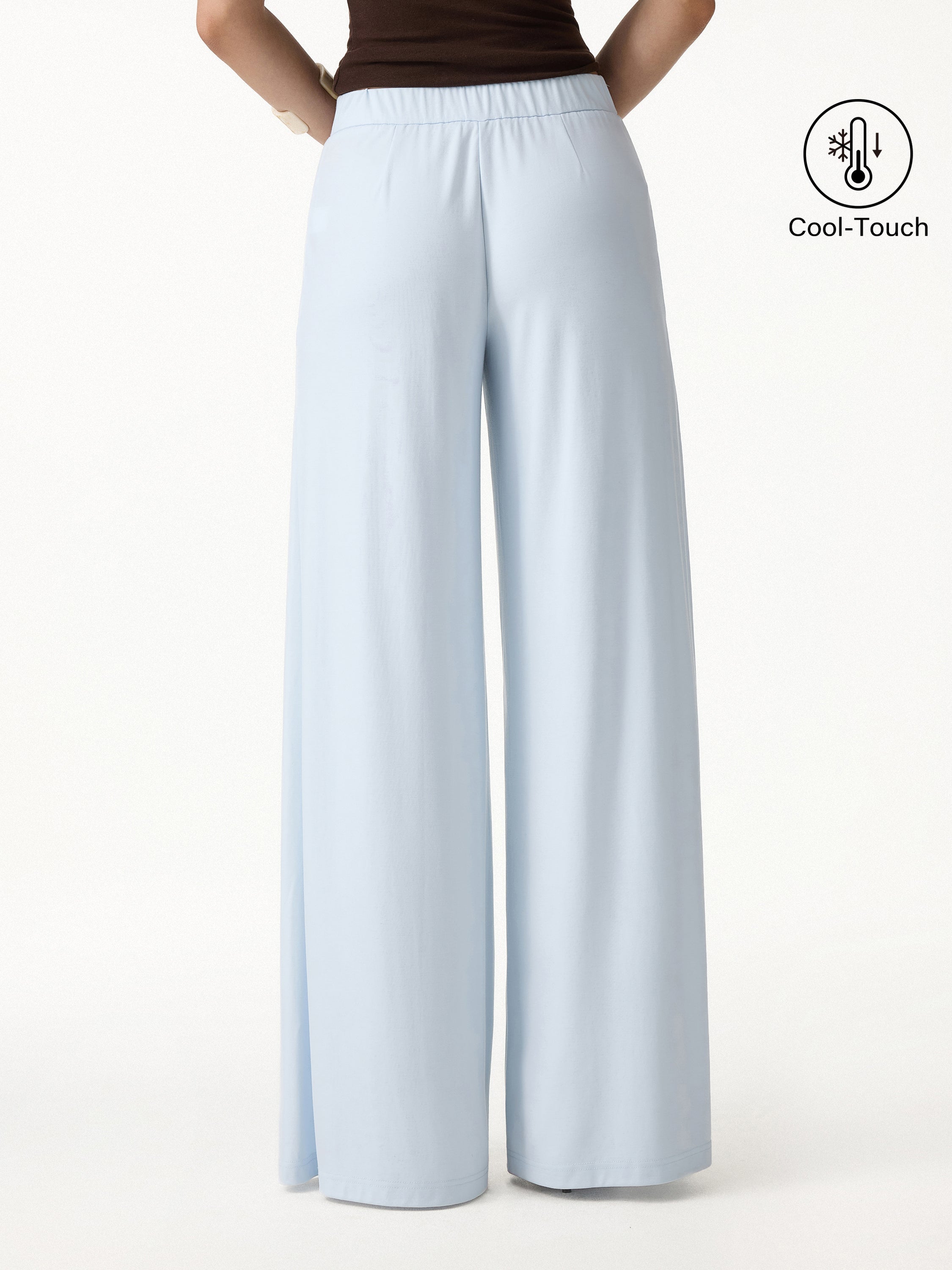 OGLmove Cool-Touch Ponte Mid Rise Wide Leg Pants with Pockets