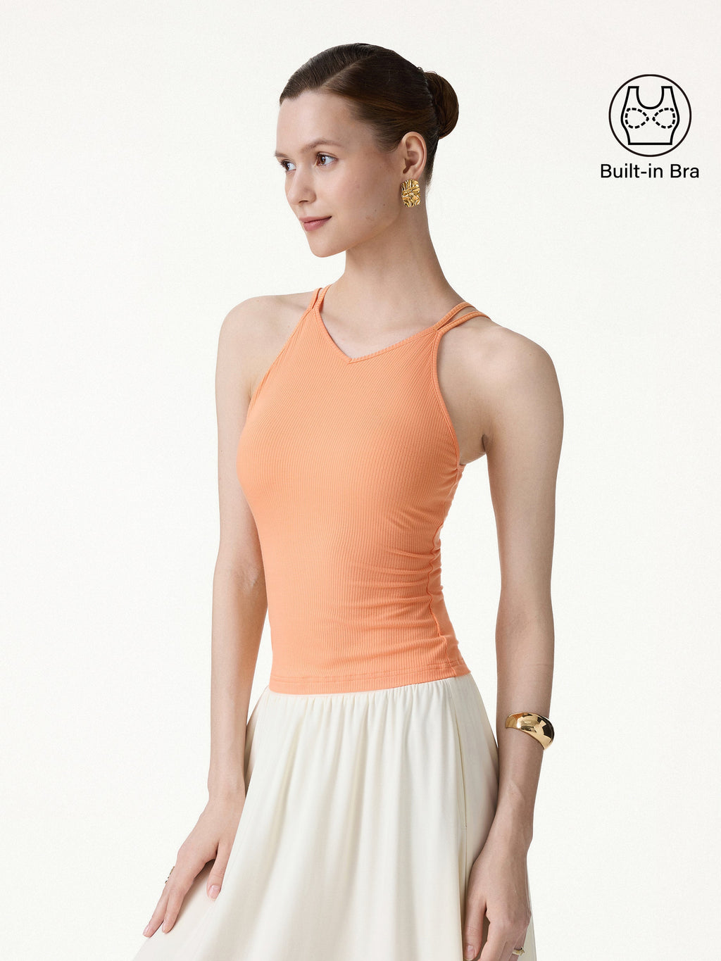 OGLmove Women's CoolTouch V-Neck Spaghetti Bra Tank