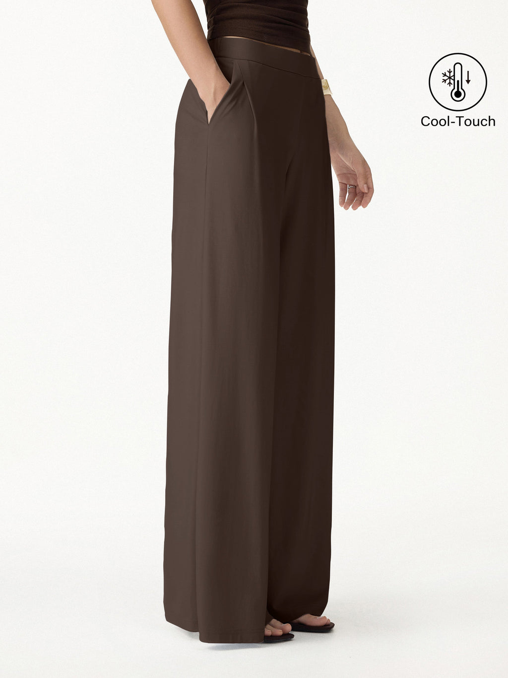 OGLmove Ponte Mid Rise Wide Leg Pants with Pockets