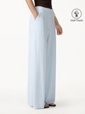 OGLmove Cool-Touch Ponte Mid Rise Wide Leg Pants with Pockets