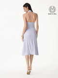 OGLmove CoolTouch Criss-Cross Halter Open-Back Midi Bra Dress