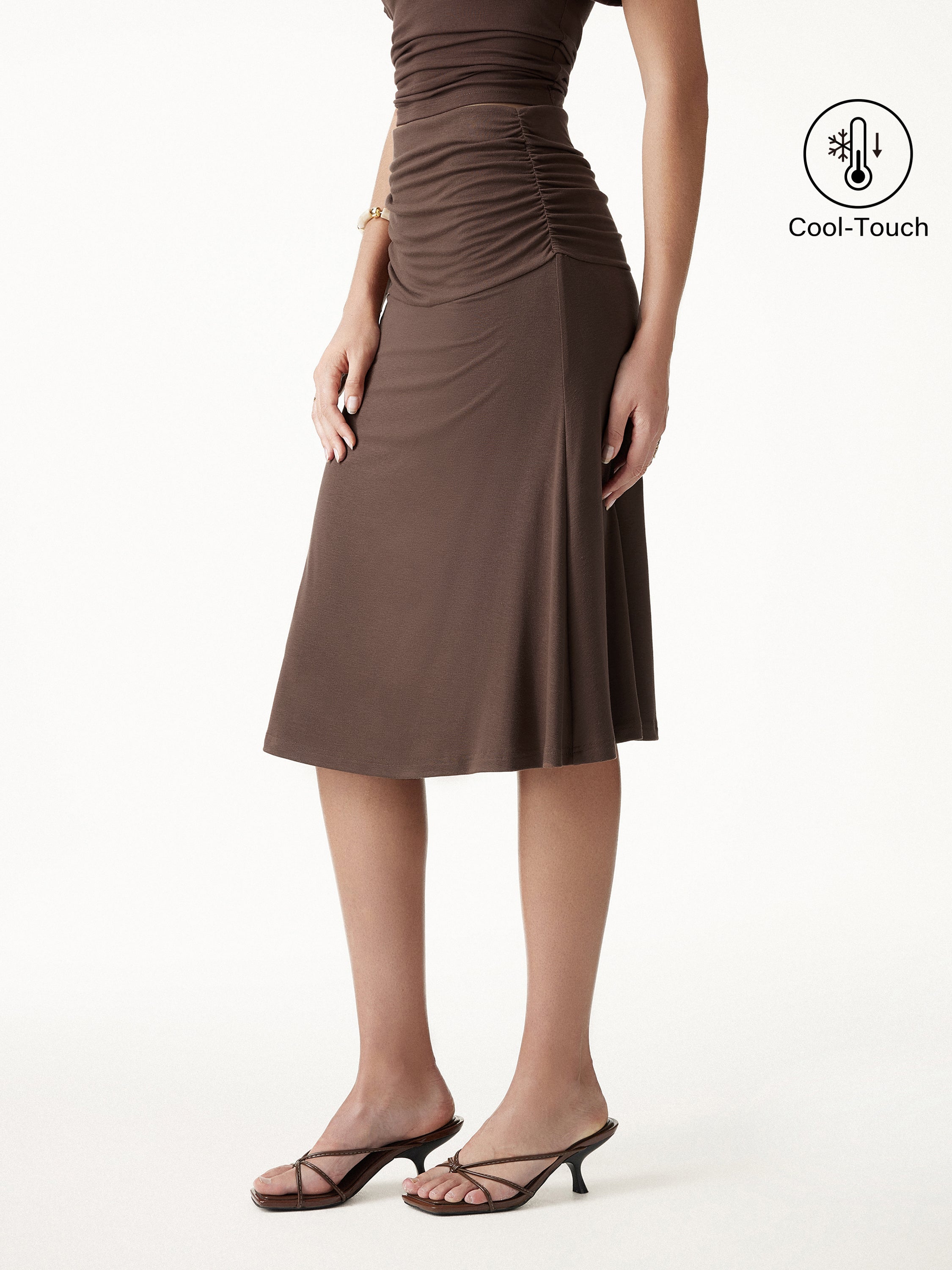 OGLmove Ruched Midi Mermaid Skirt