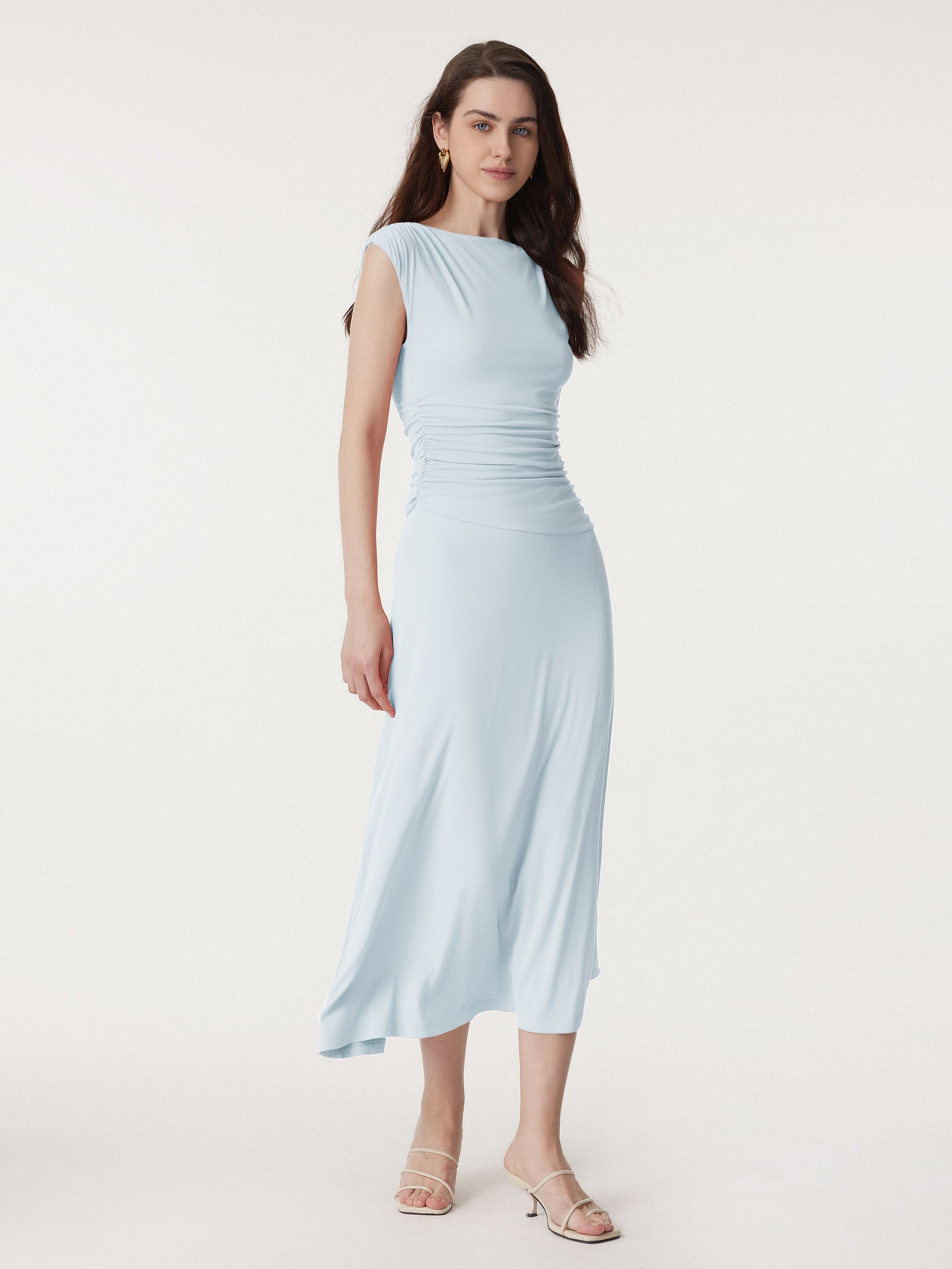 OGLmove Breezy Side Ruched Maxi Dress