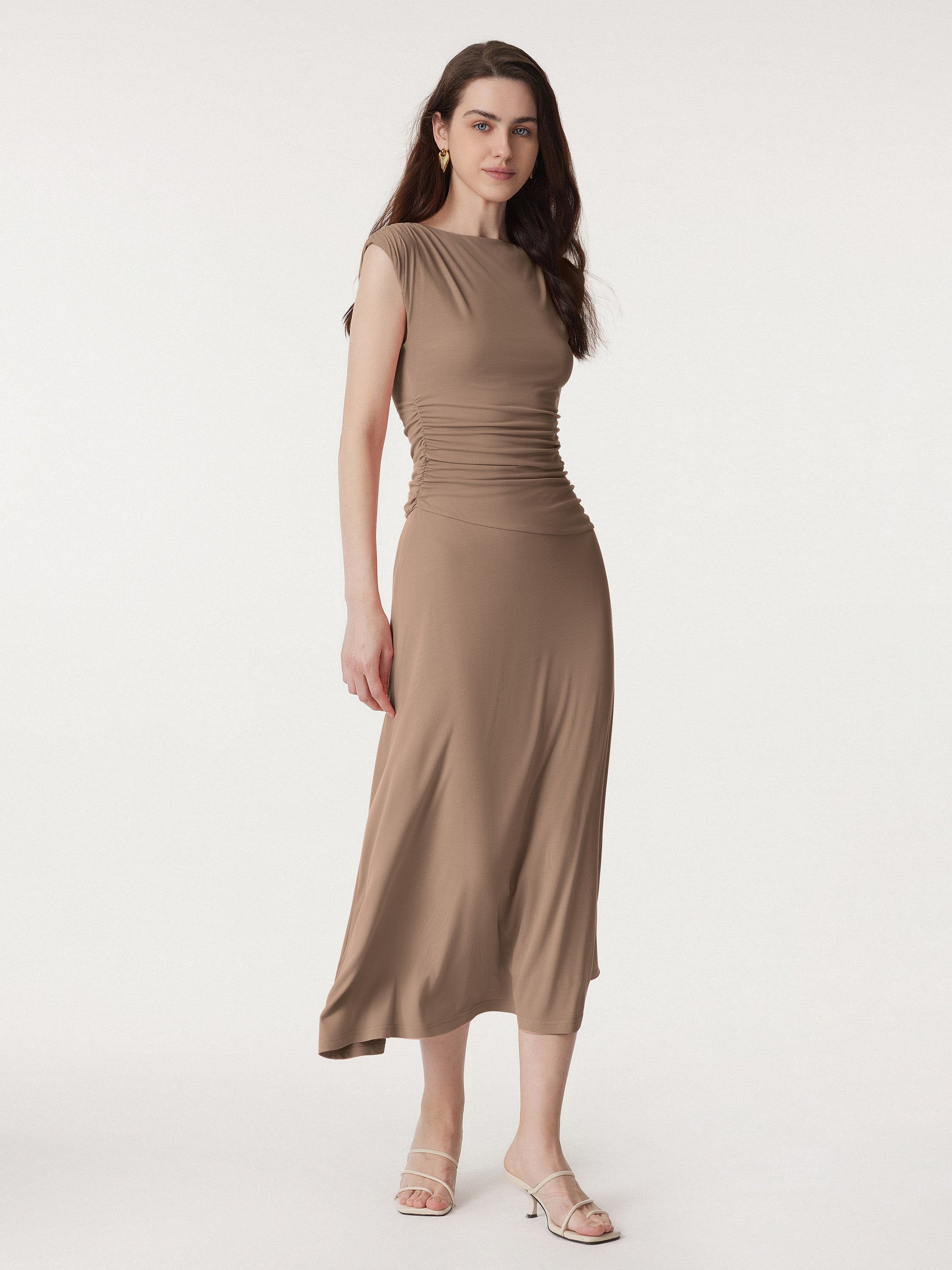 OGLmove Breezy Side Ruched Maxi Dress