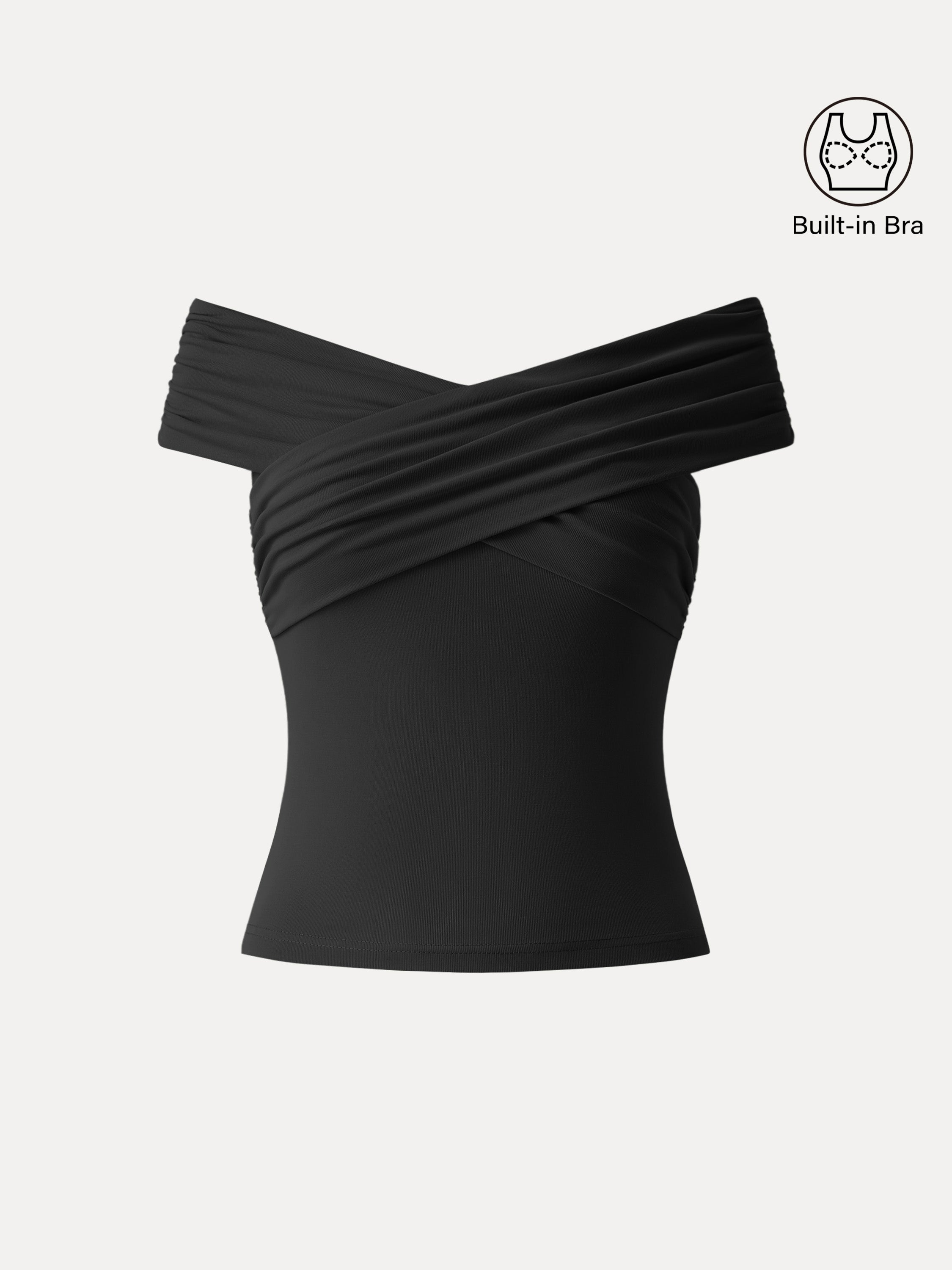 OGLmove Criss Cross Off Shoulder Airy Bra Top