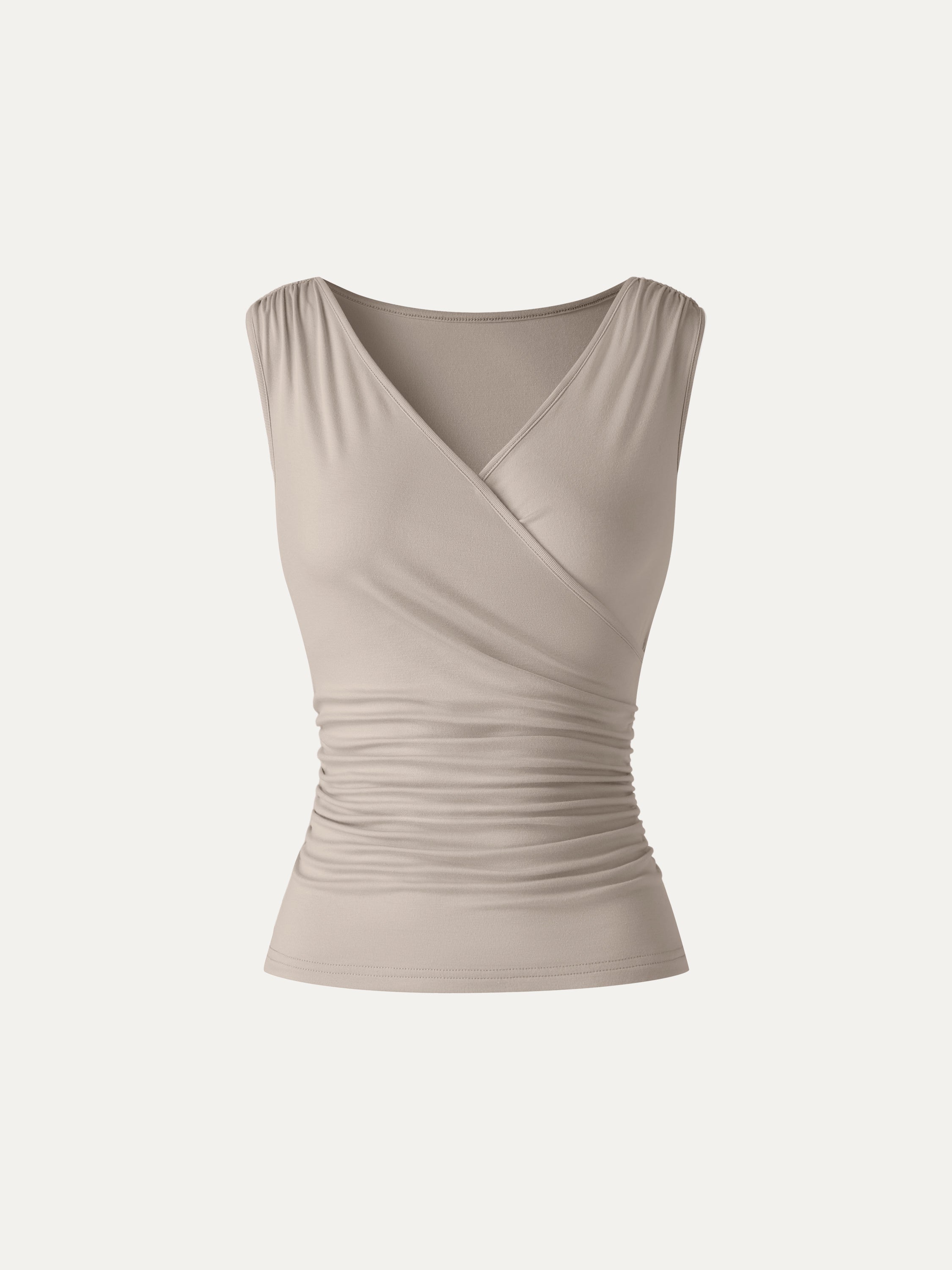 OGLmove CoolTouch Surplice Neck Gathered Waist Top