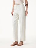 OGLmove Women's Mid Rise Tapered Leg Linen-Like Travel Pants